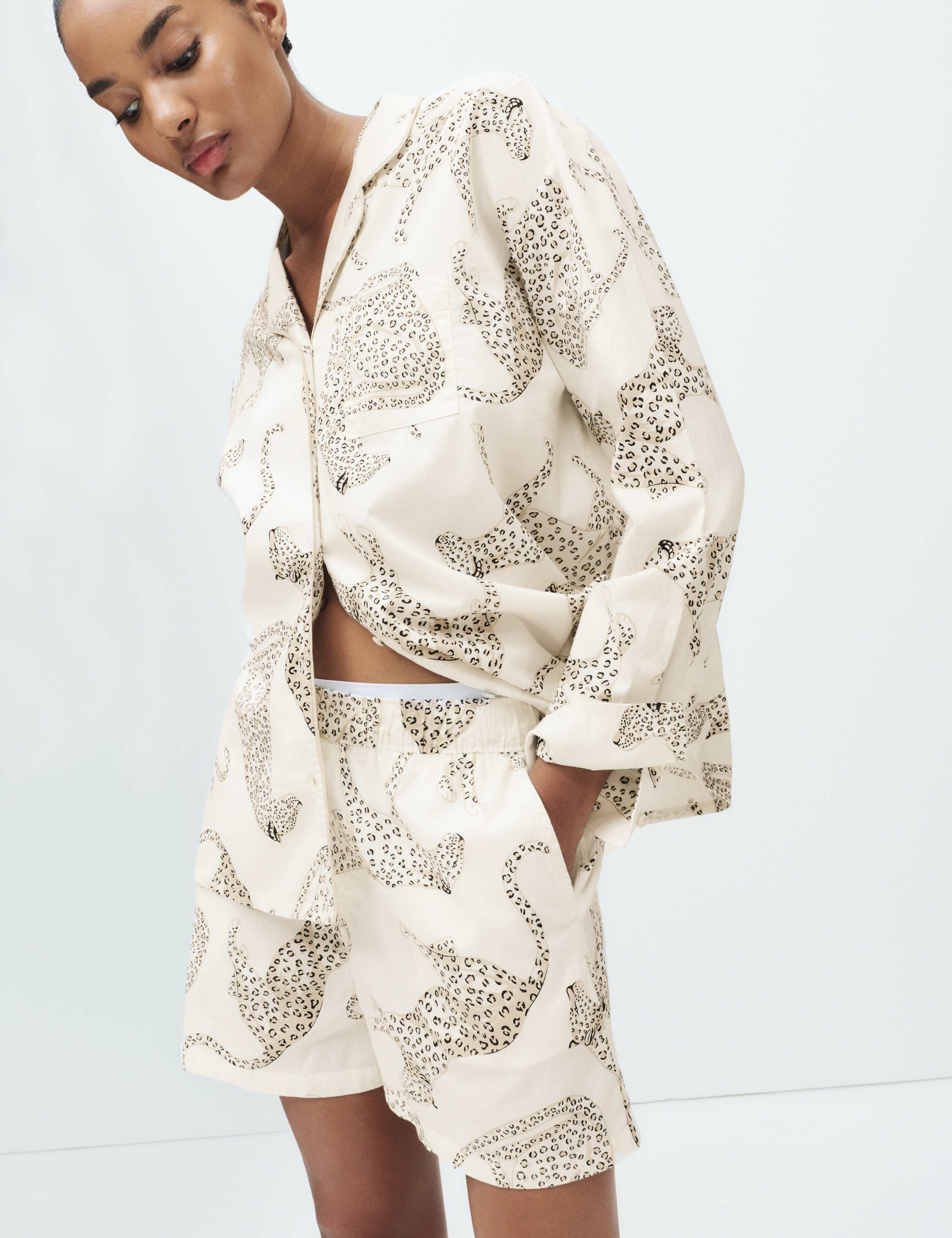 Pure Cotton Animal Print Pyjama Top