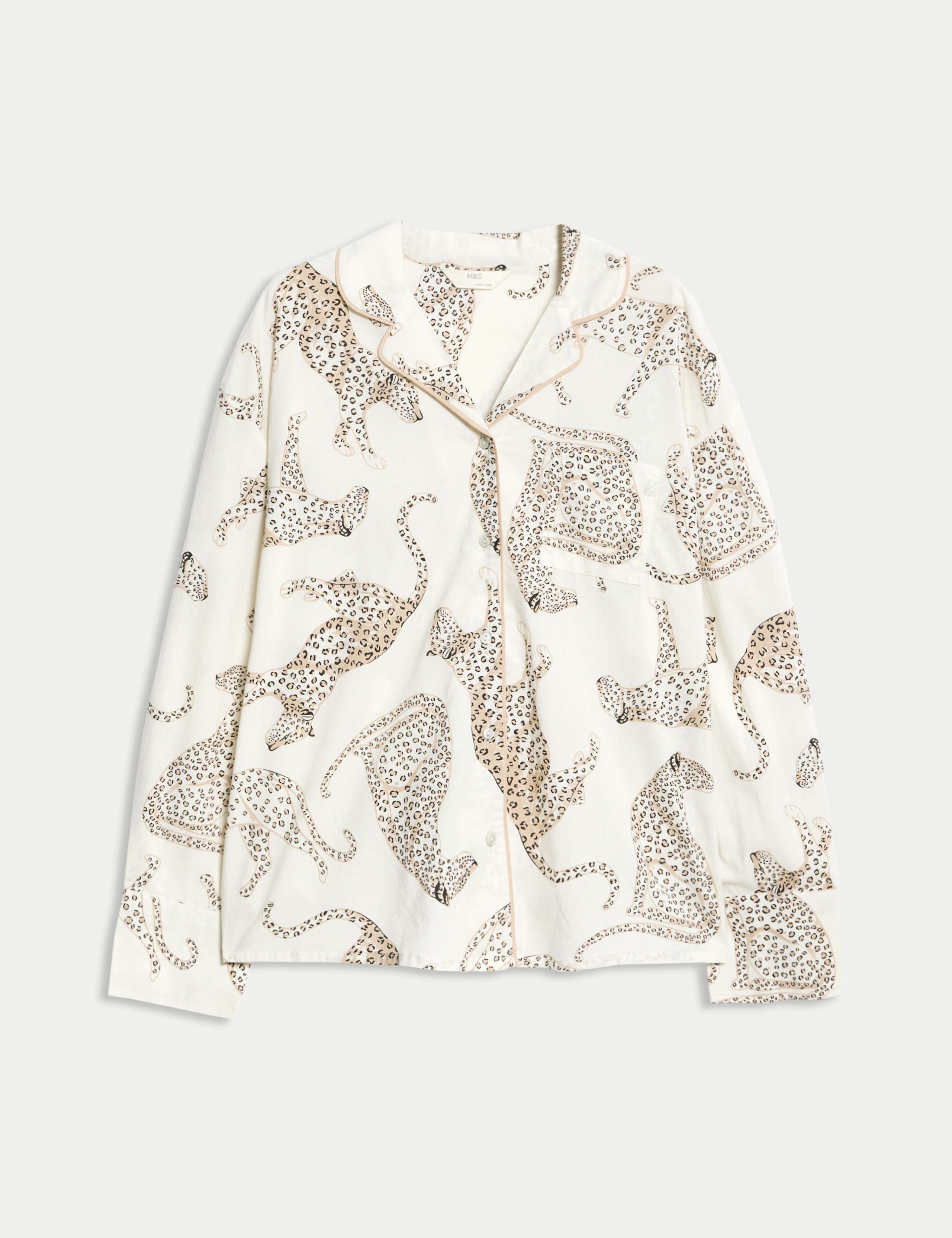 Pure Cotton Animal Print Pyjama Top