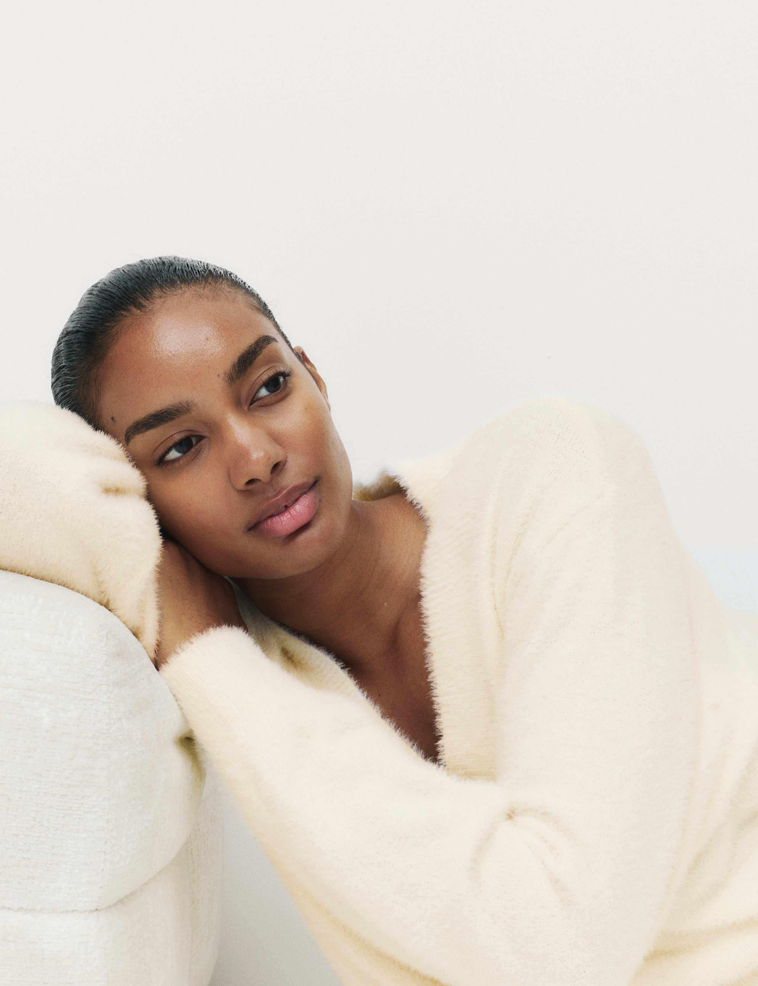 Feather Knit V-Neck Pyjama Top