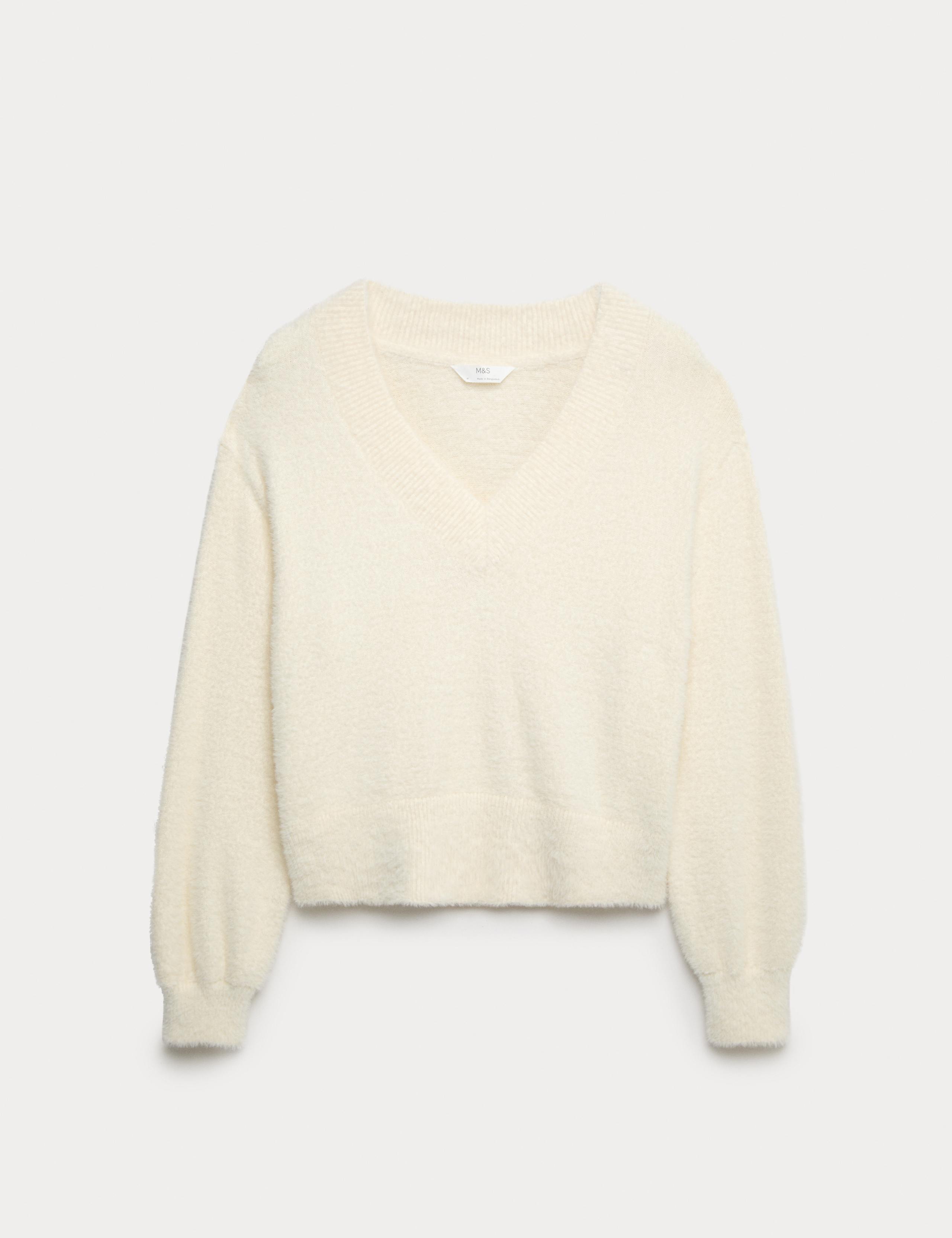 Feather Knit V-Neck Pyjama Top