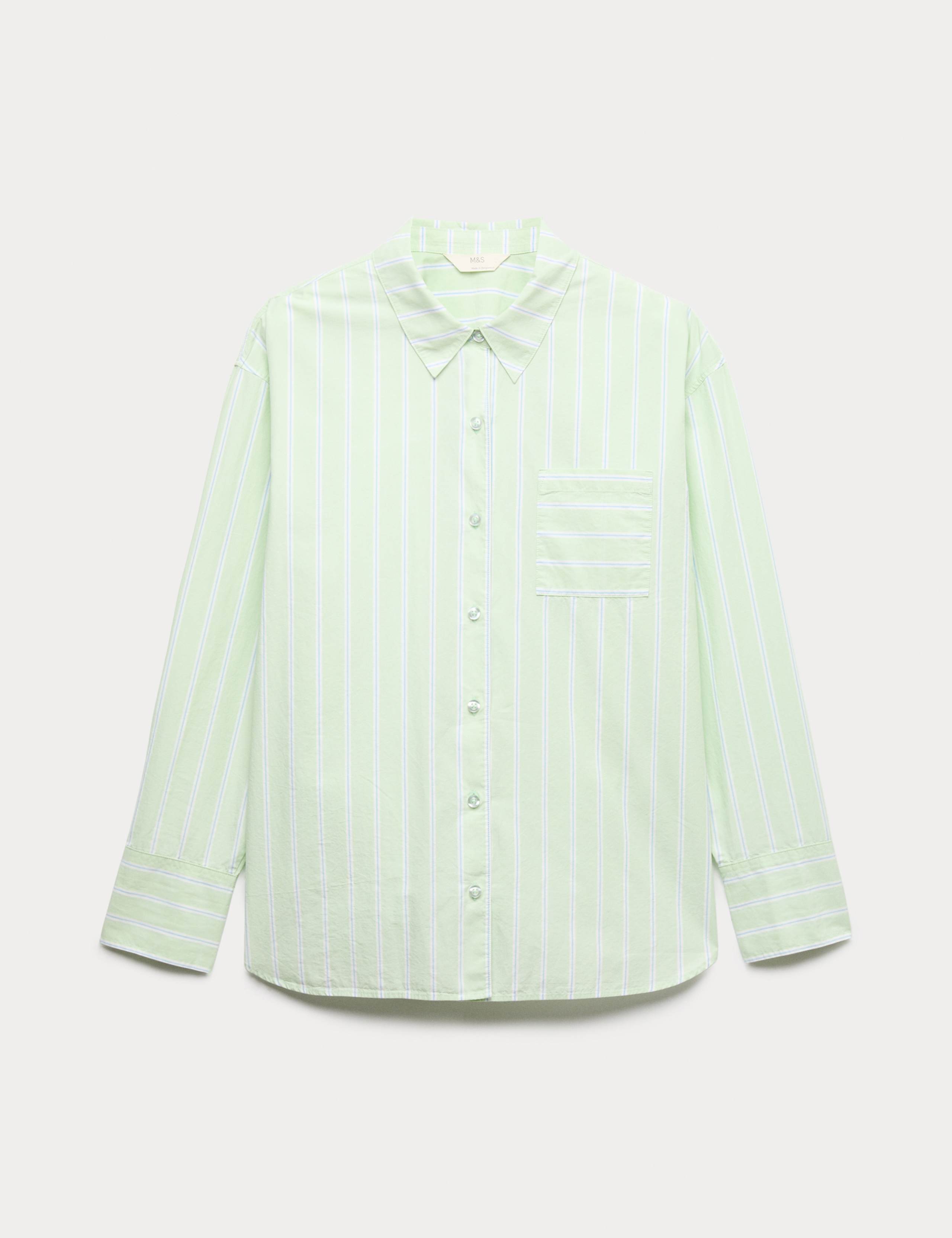 Pure Cotton Poplin Striped Pyjama Top