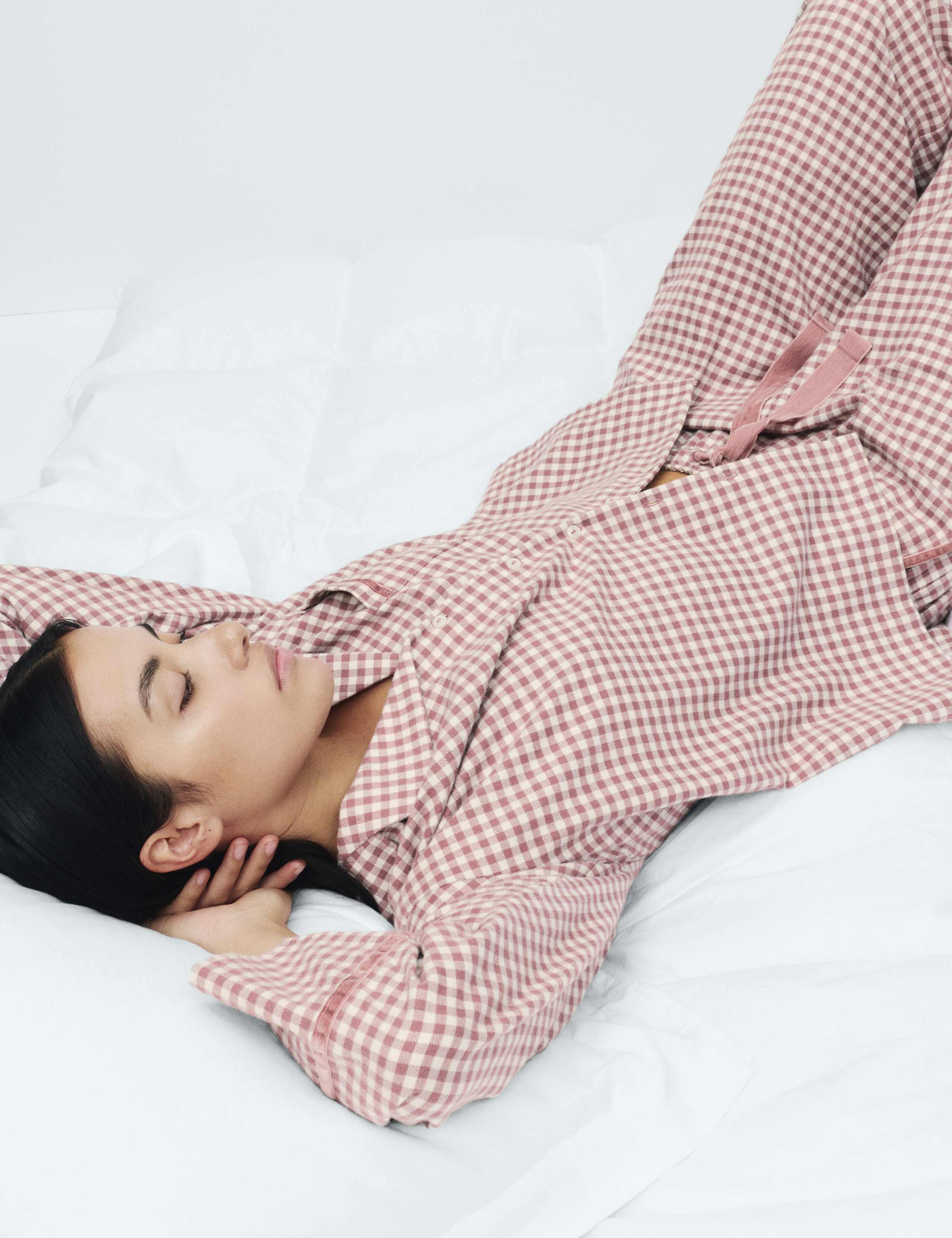 Flannel Gingham Revere Pyjama Top