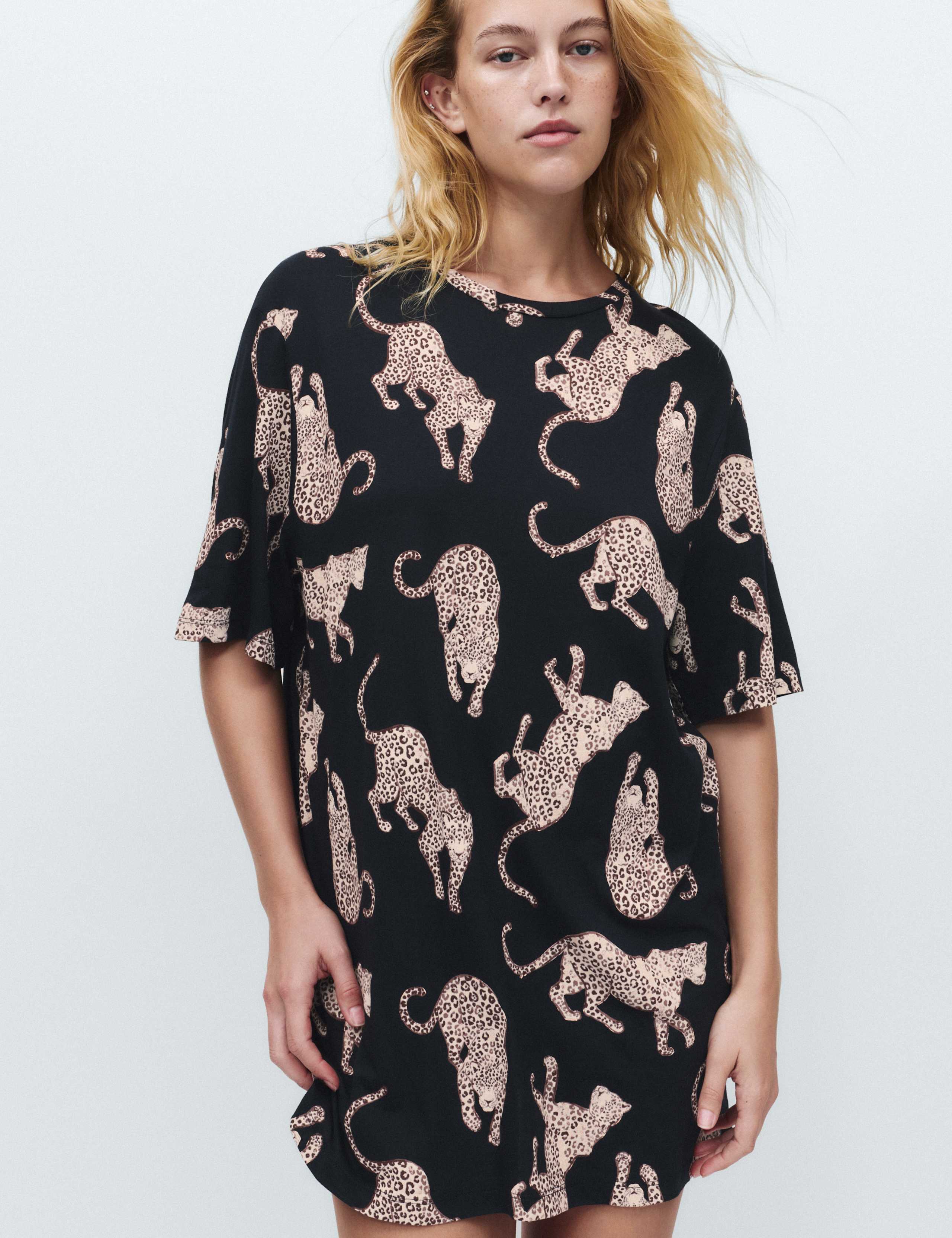 Cotton Modal Printed Relaxed Nightdress