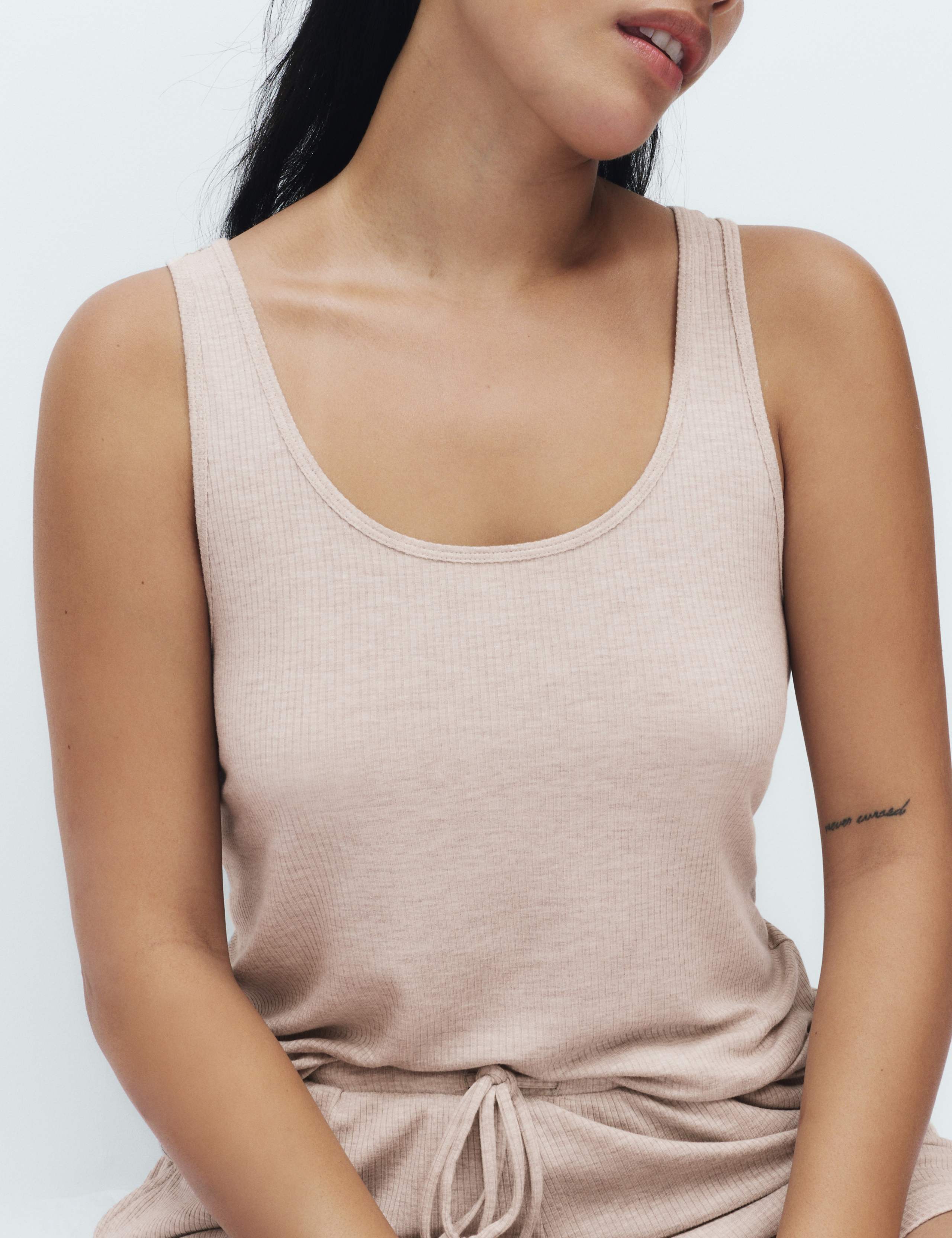 Modal Rich Ribbed Cami Pyjama Top Set 4 of 6