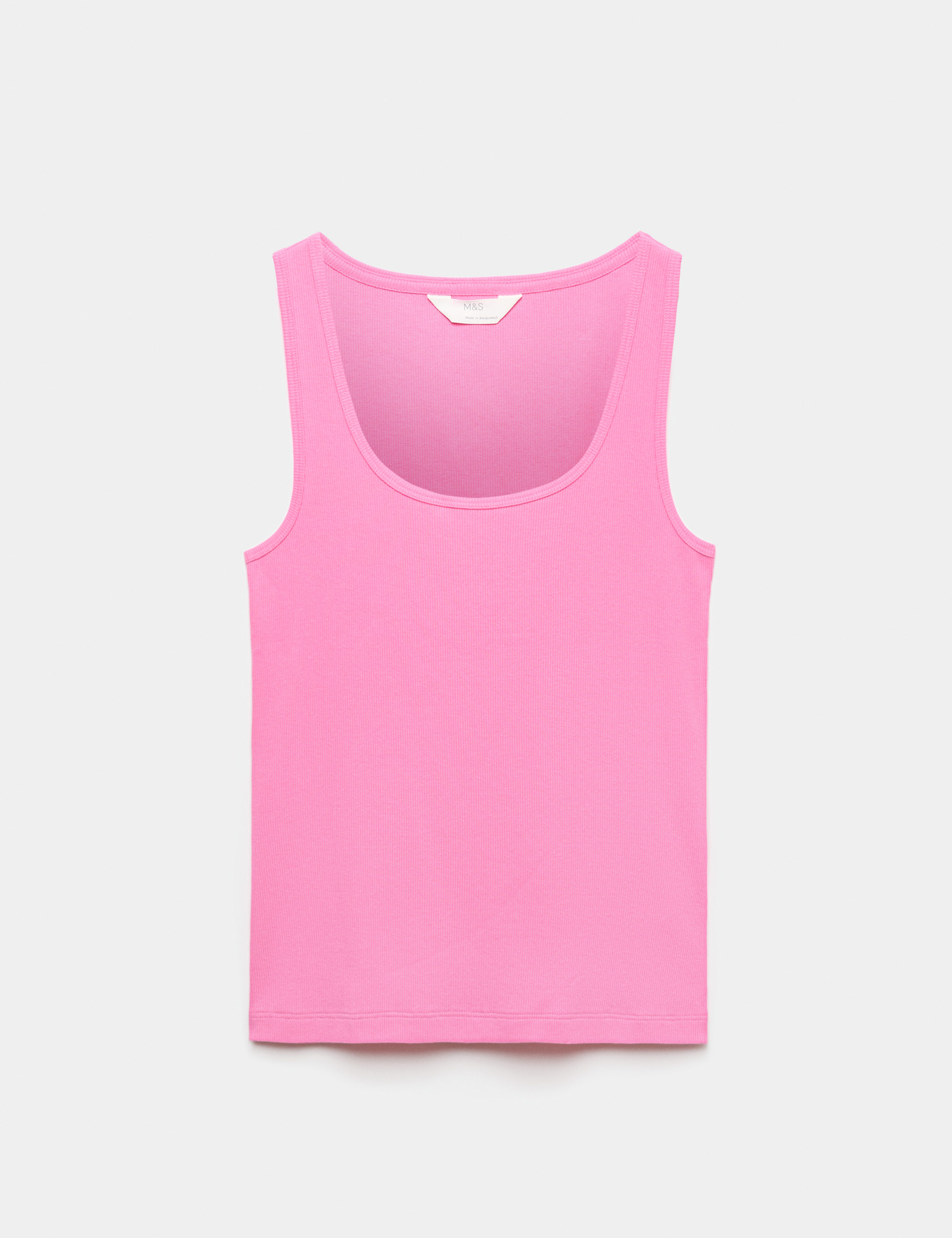 Cotton Rich Ribbed Pyjama Vest Top