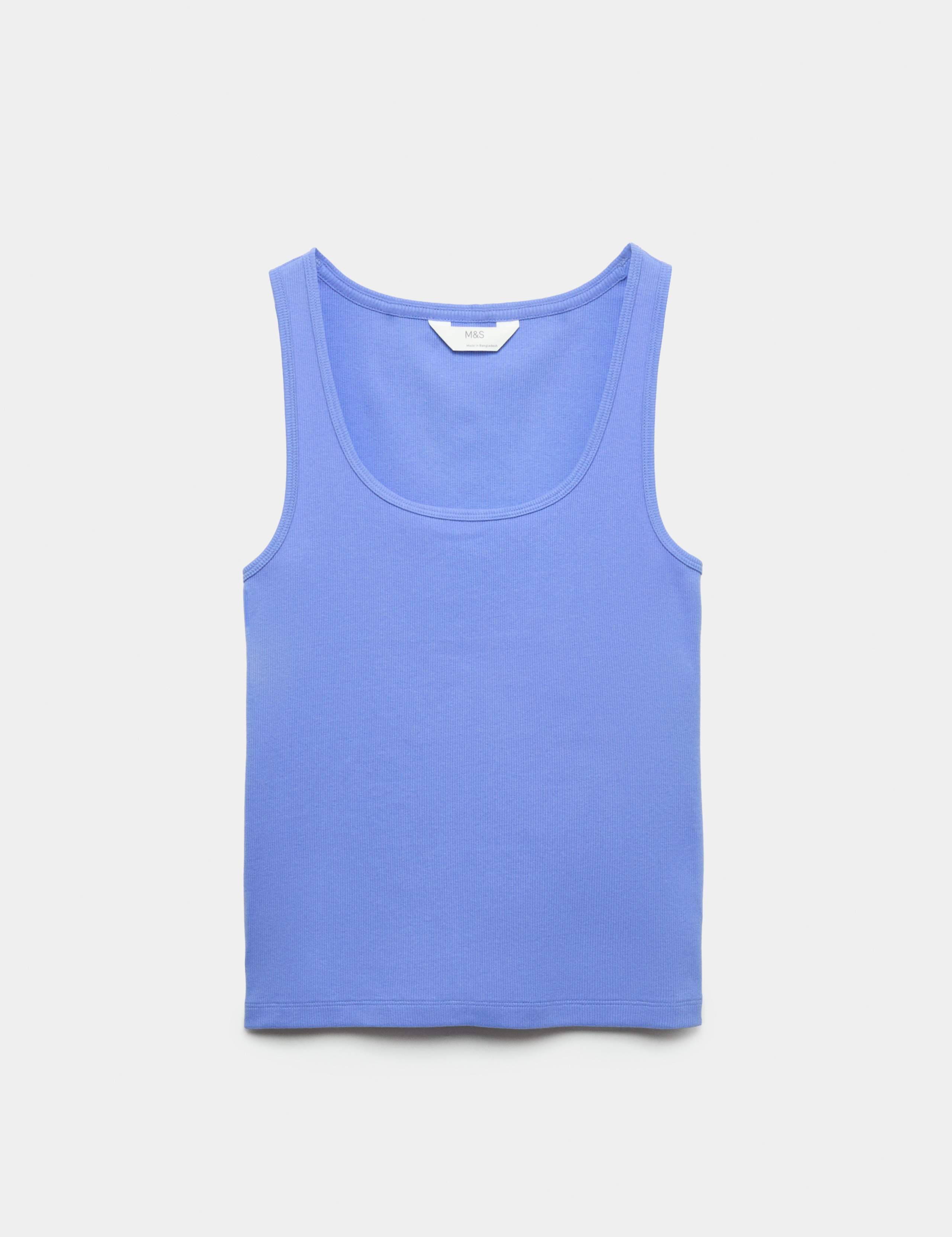 Cotton Rich Ribbed Pyjama Vest Top