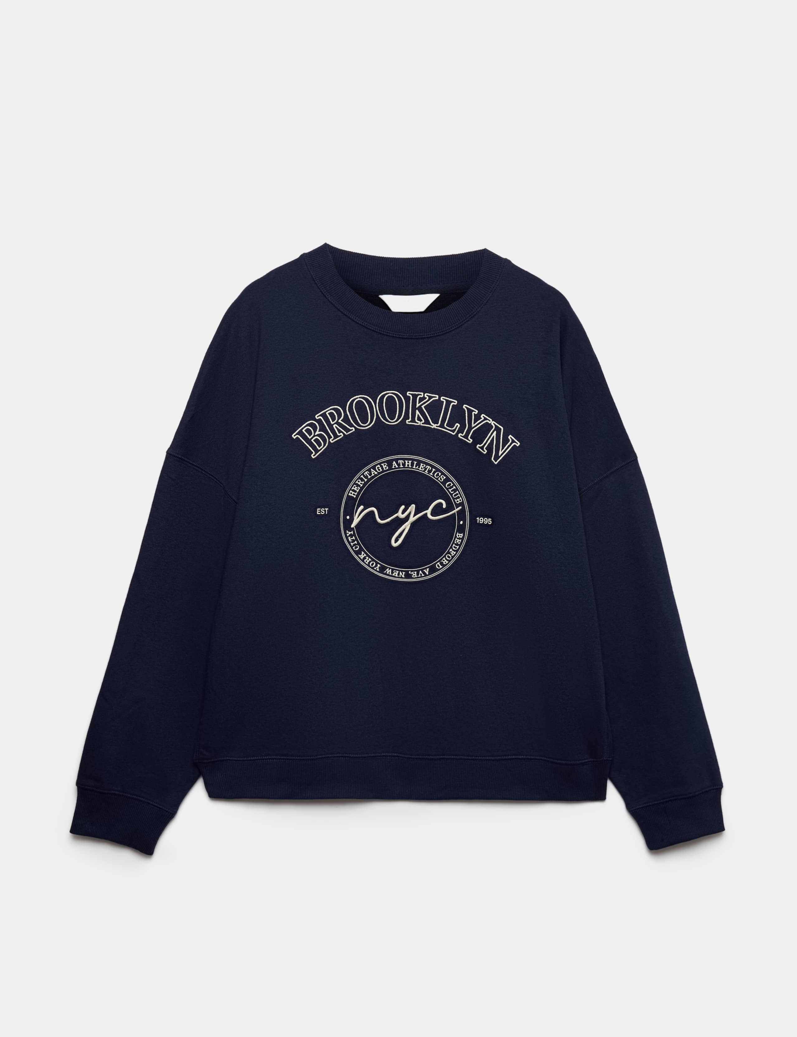 Cotton Rich Embroidered Loopback Sweatshirt