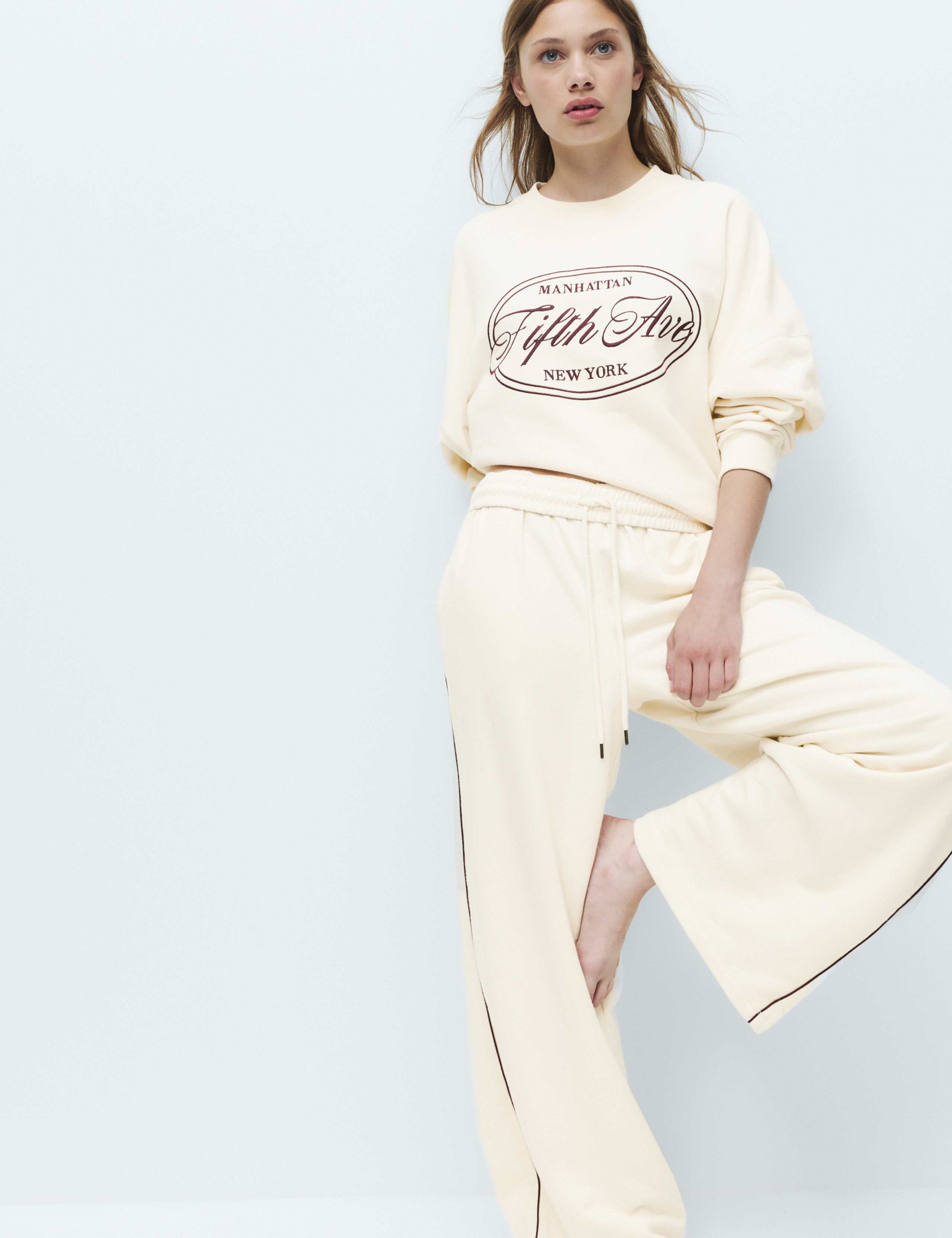 Cotton Rich Embroidered Loopback Sweatshirt