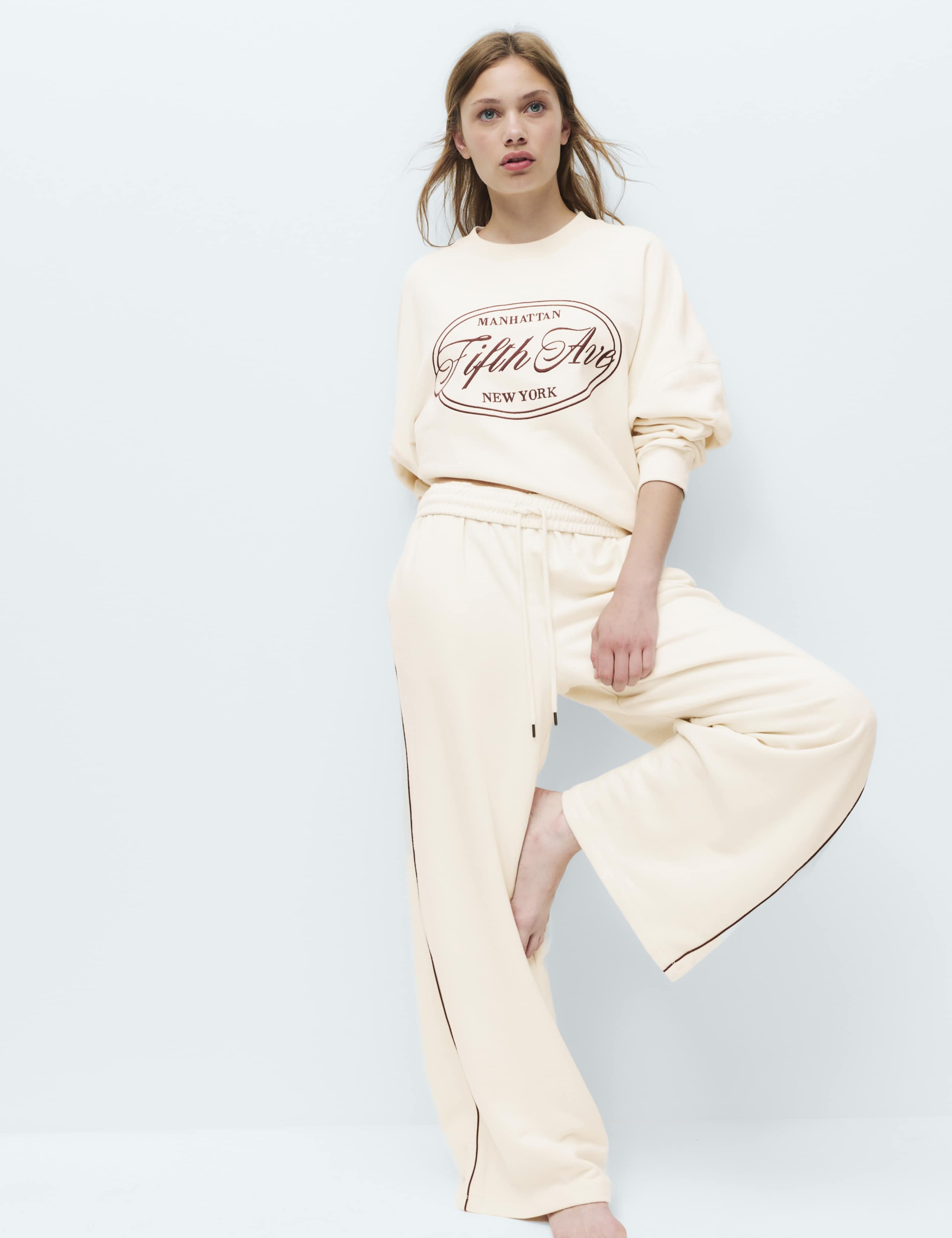 Cotton Rich Embroidered Loopback Sweatshirt & Bottom Set 2 of 6