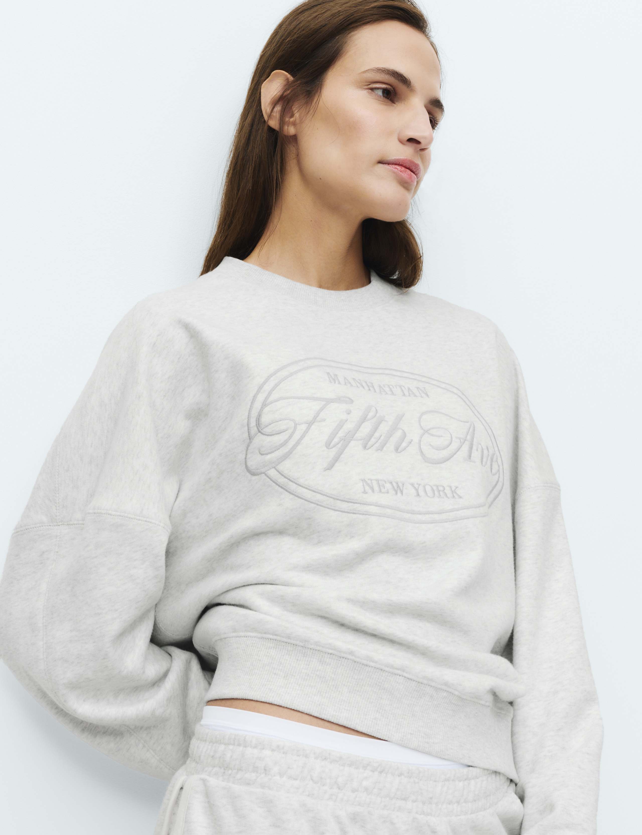 Cotton Rich Embroidered Loopback Sweatshirt & Bottom Set 5 of 5