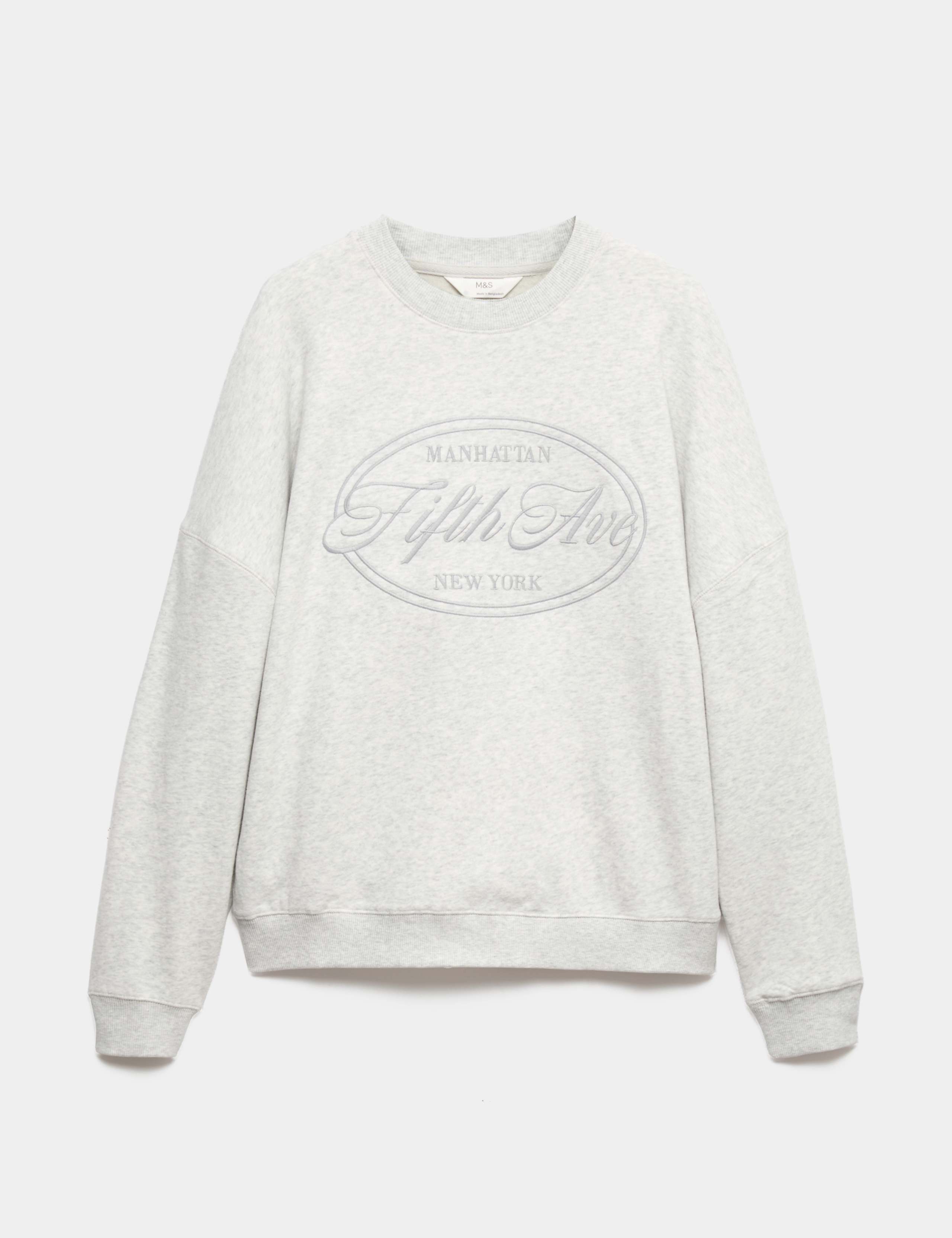 Cotton Rich Embroidered Loopback Sweatshirt & Bottom Set 3 of 5