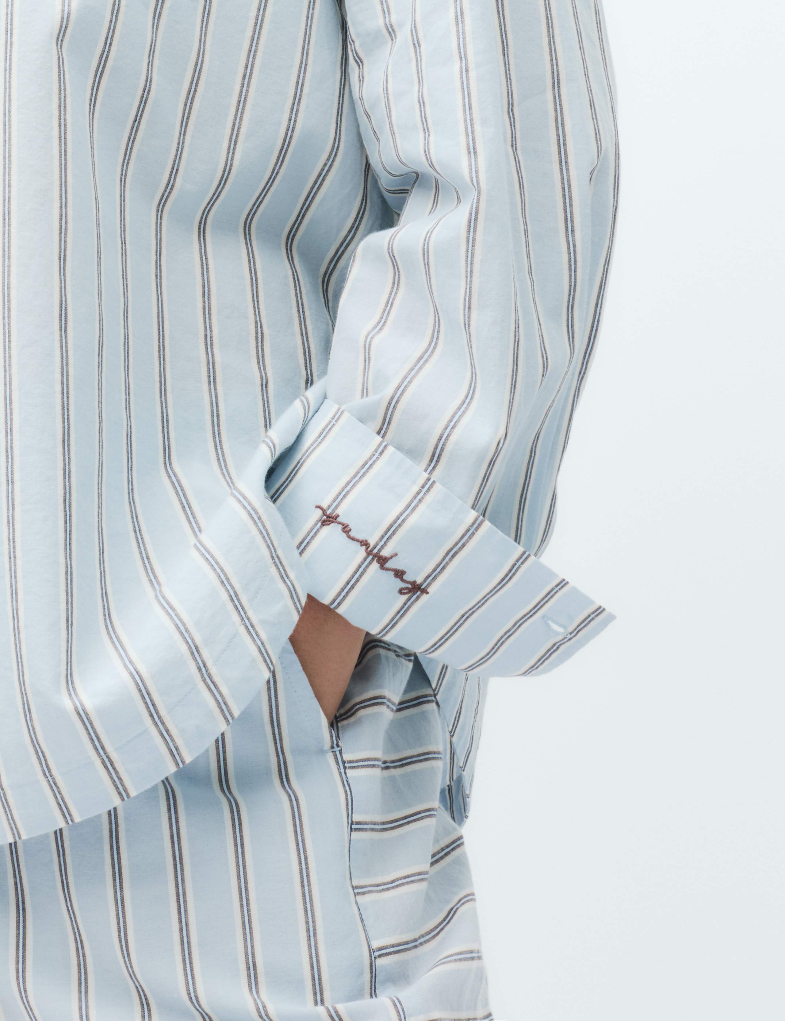 Pure Cotton Striped Pyjama Shirt & Bottom Set 2 of 6