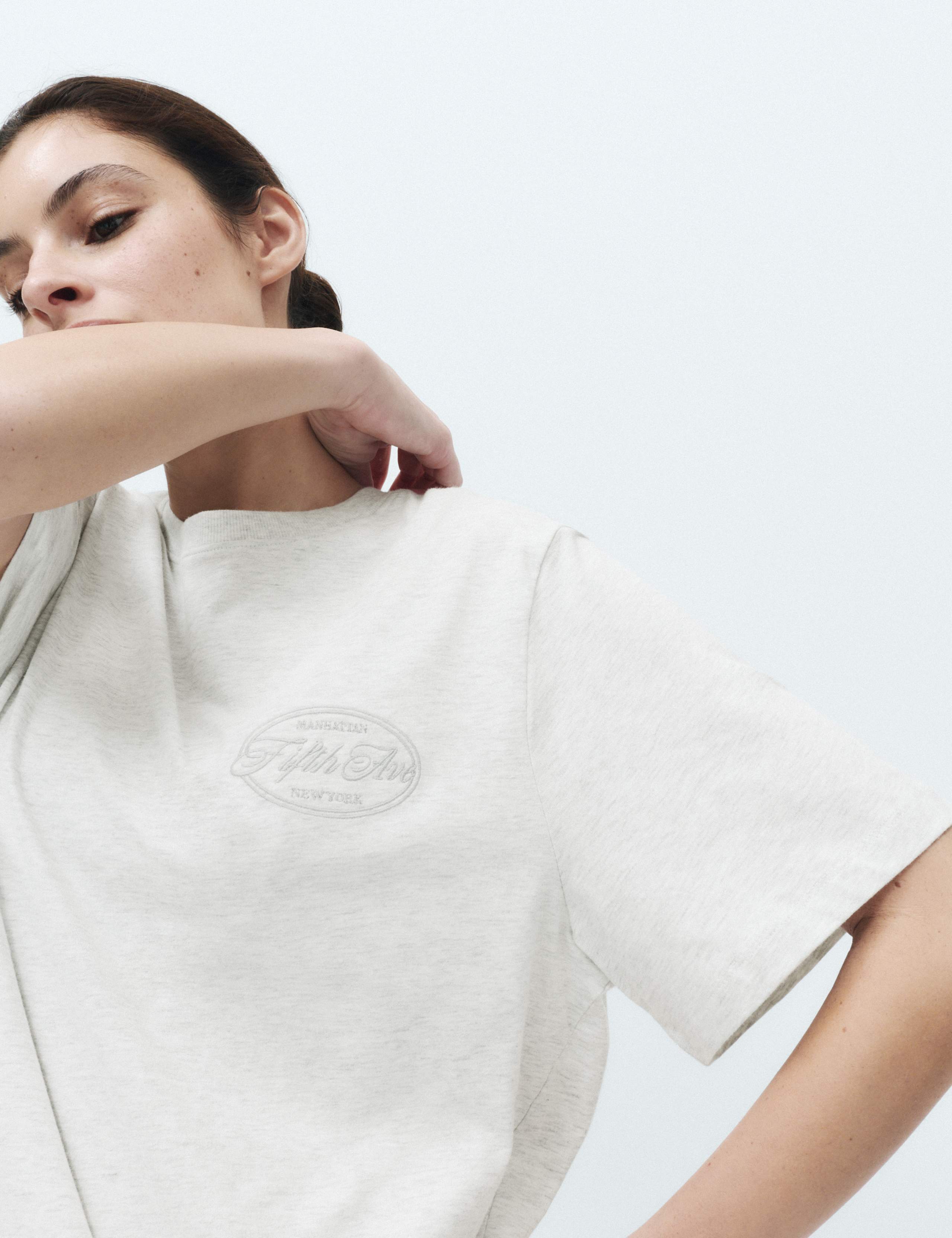 Pure Cotton Embroidered Slogan Pyjama Top