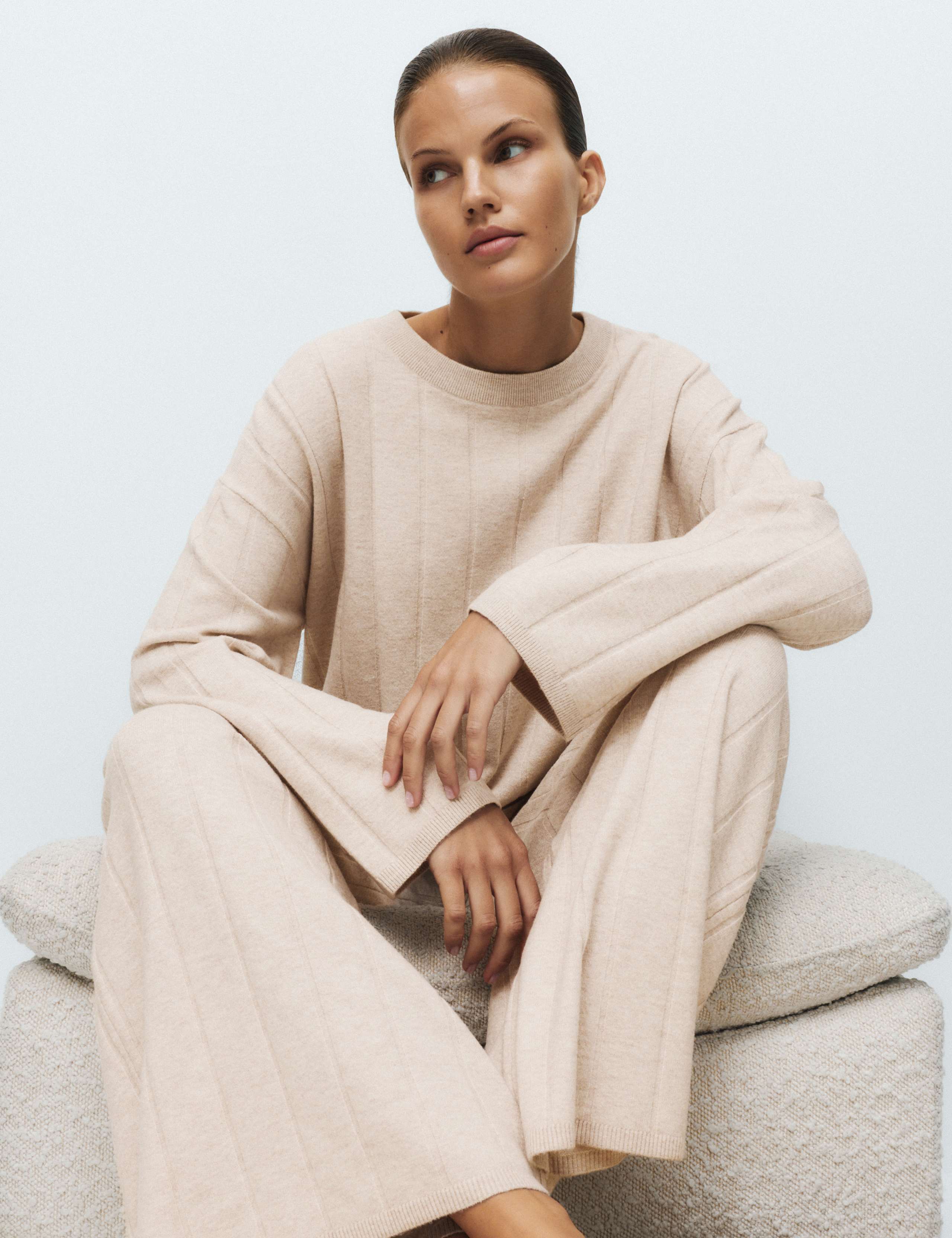 Knitted Long Sleeve Pyjama Top
