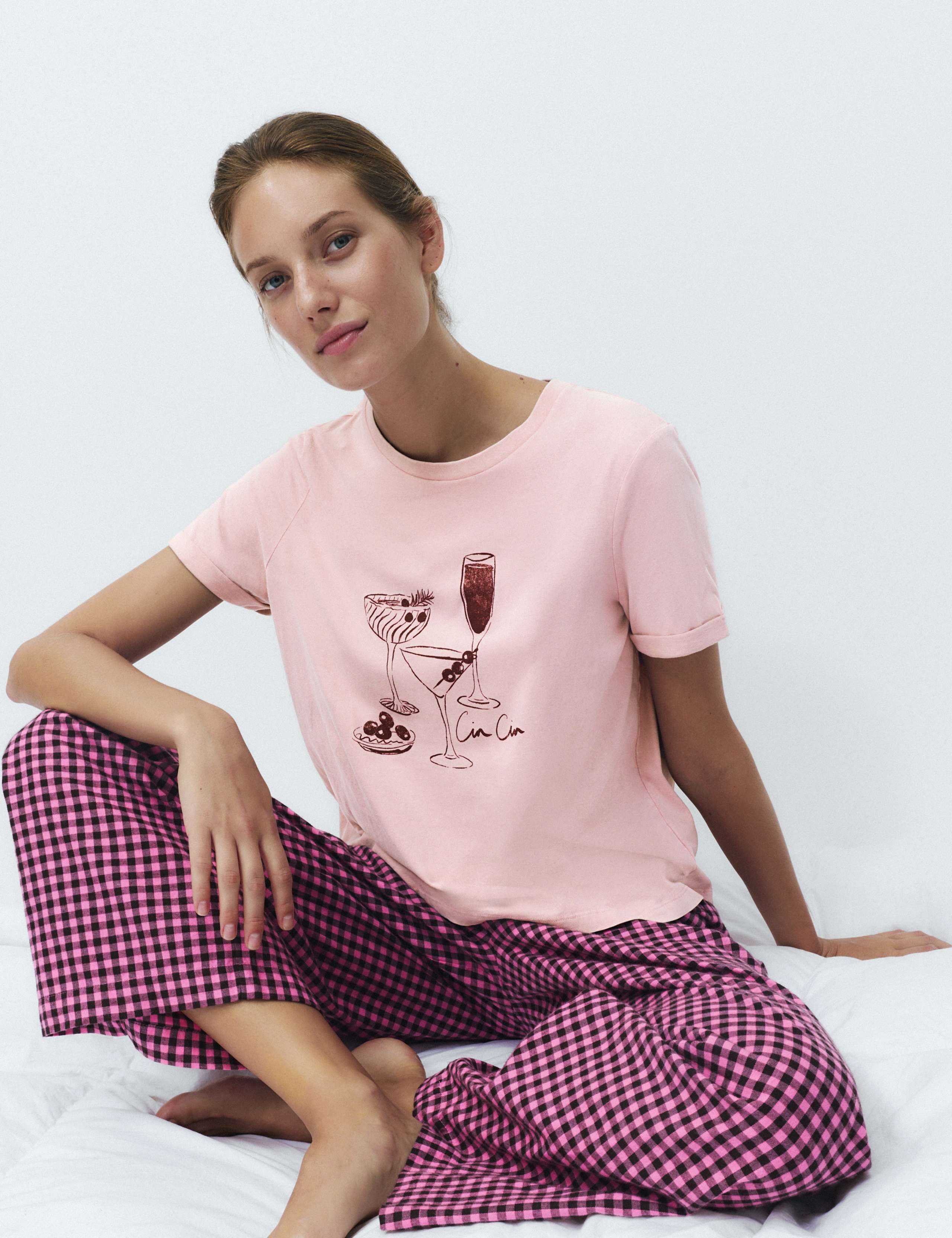 Pure Cotton Printed Long Pyjama Top