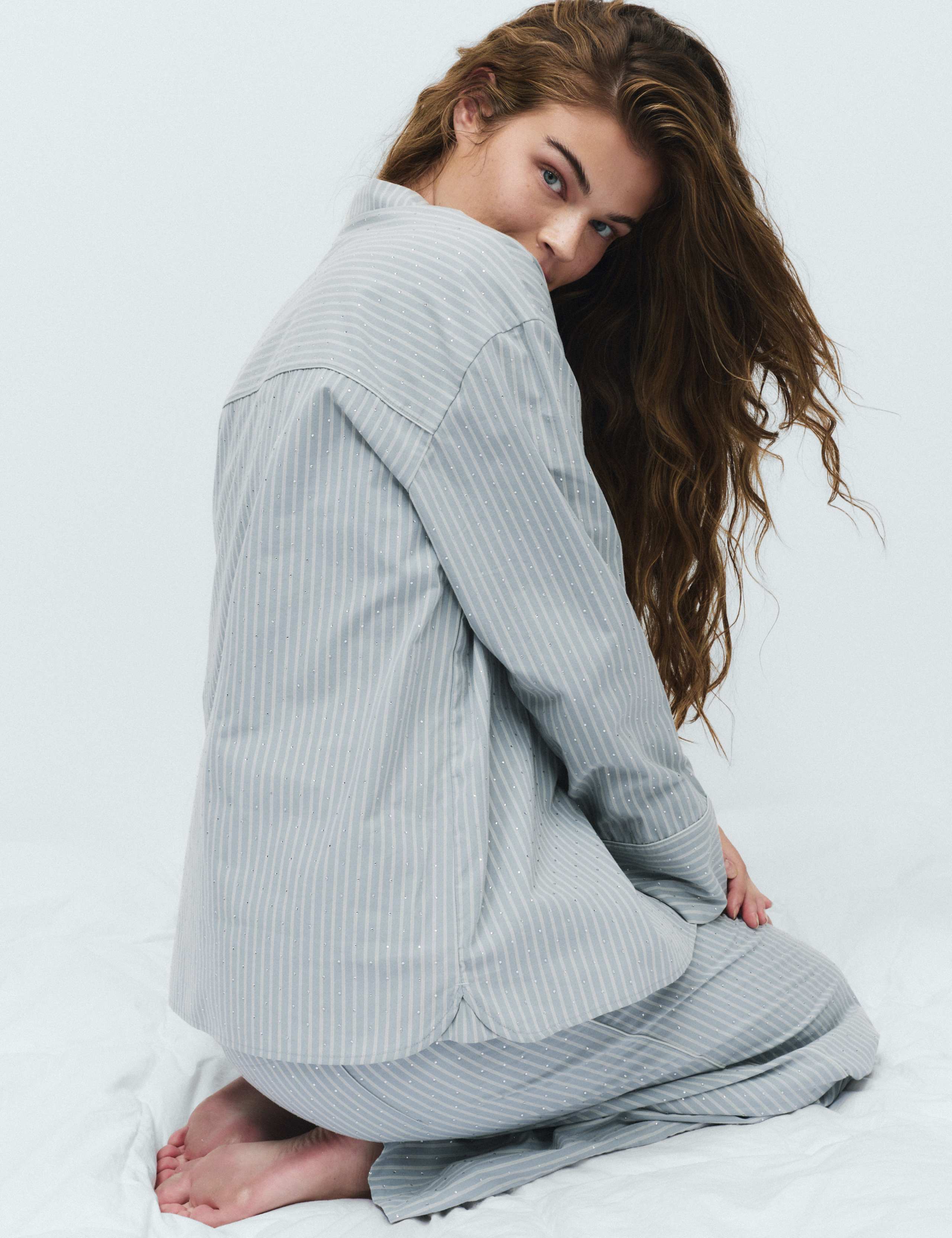 Pure Cotton Embellished Pyjama Shirt