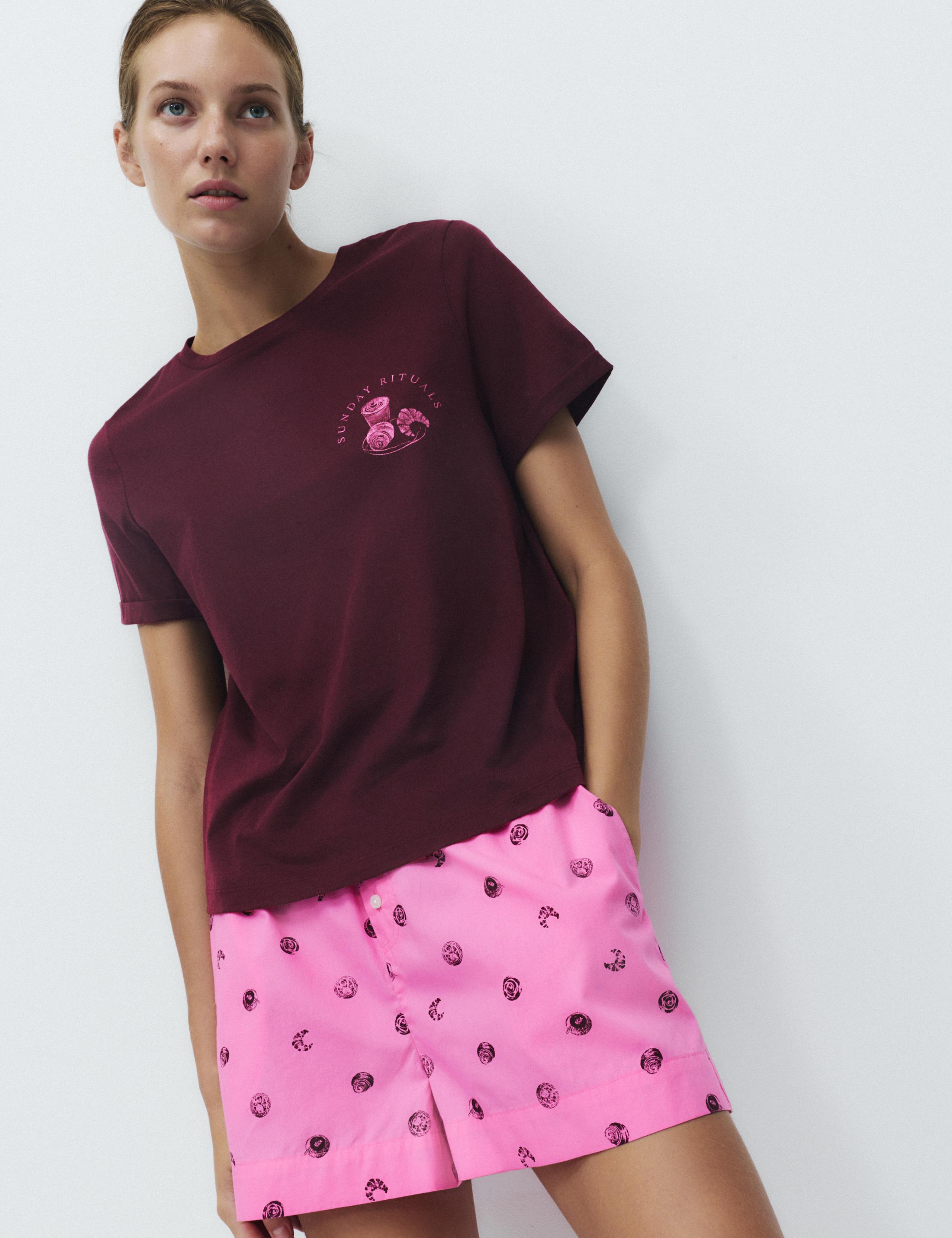 Pure Cotton Printed Short Pyjama Top