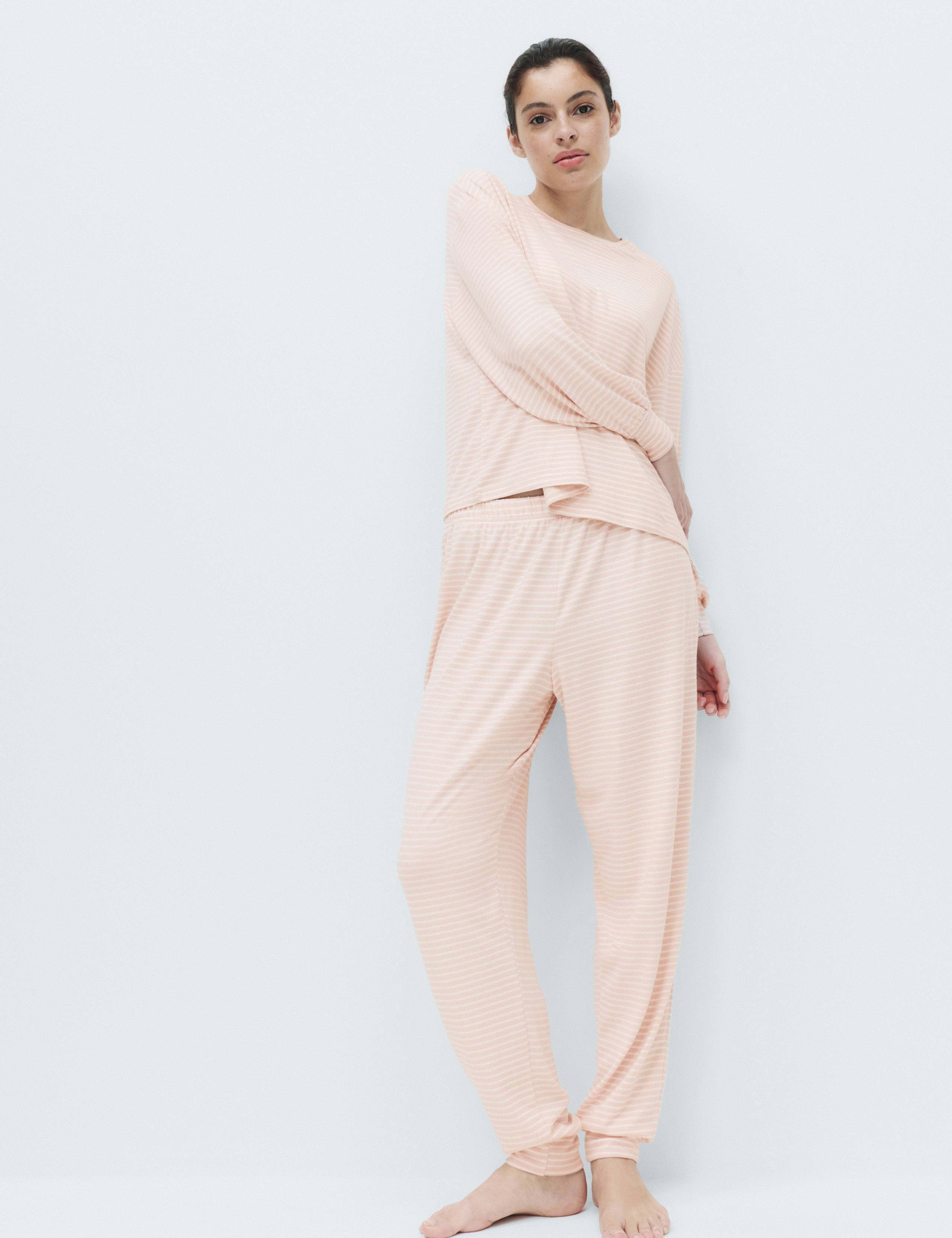 Cosy Knit Printed Cuffed Pyjama Set