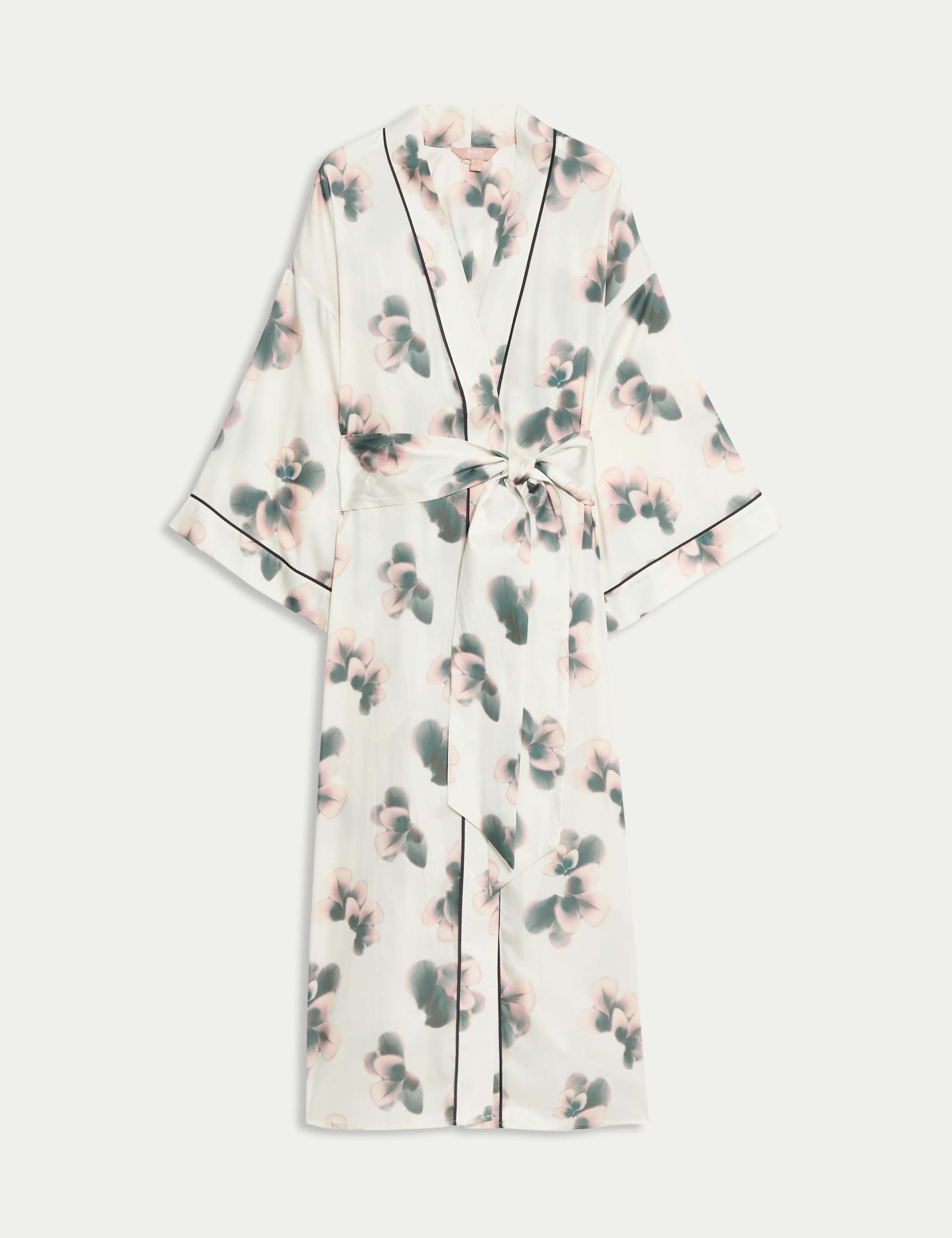 Satin Floral Wide Sleeve Wrap