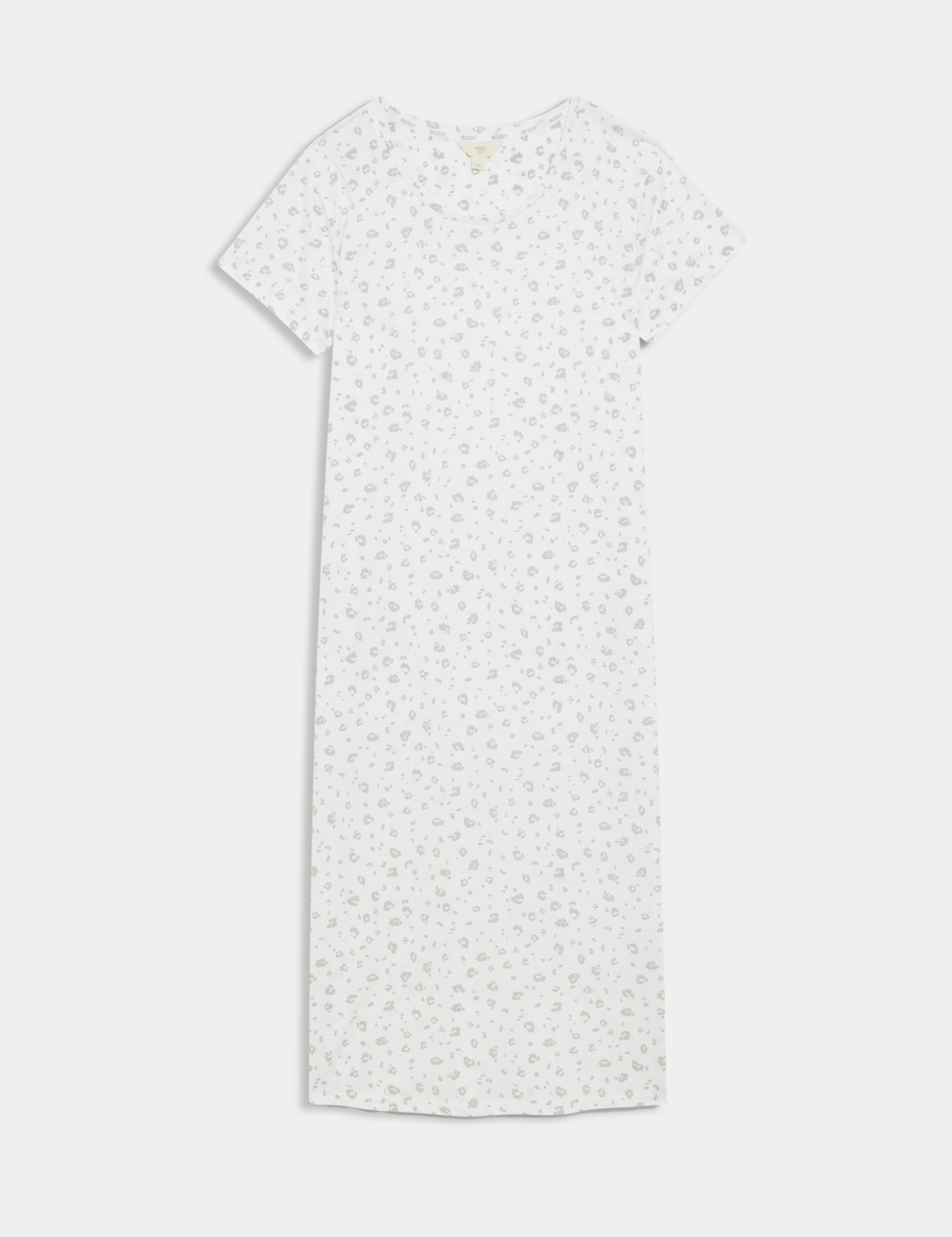 Cotton Modal Animal Print Long Nightshirt