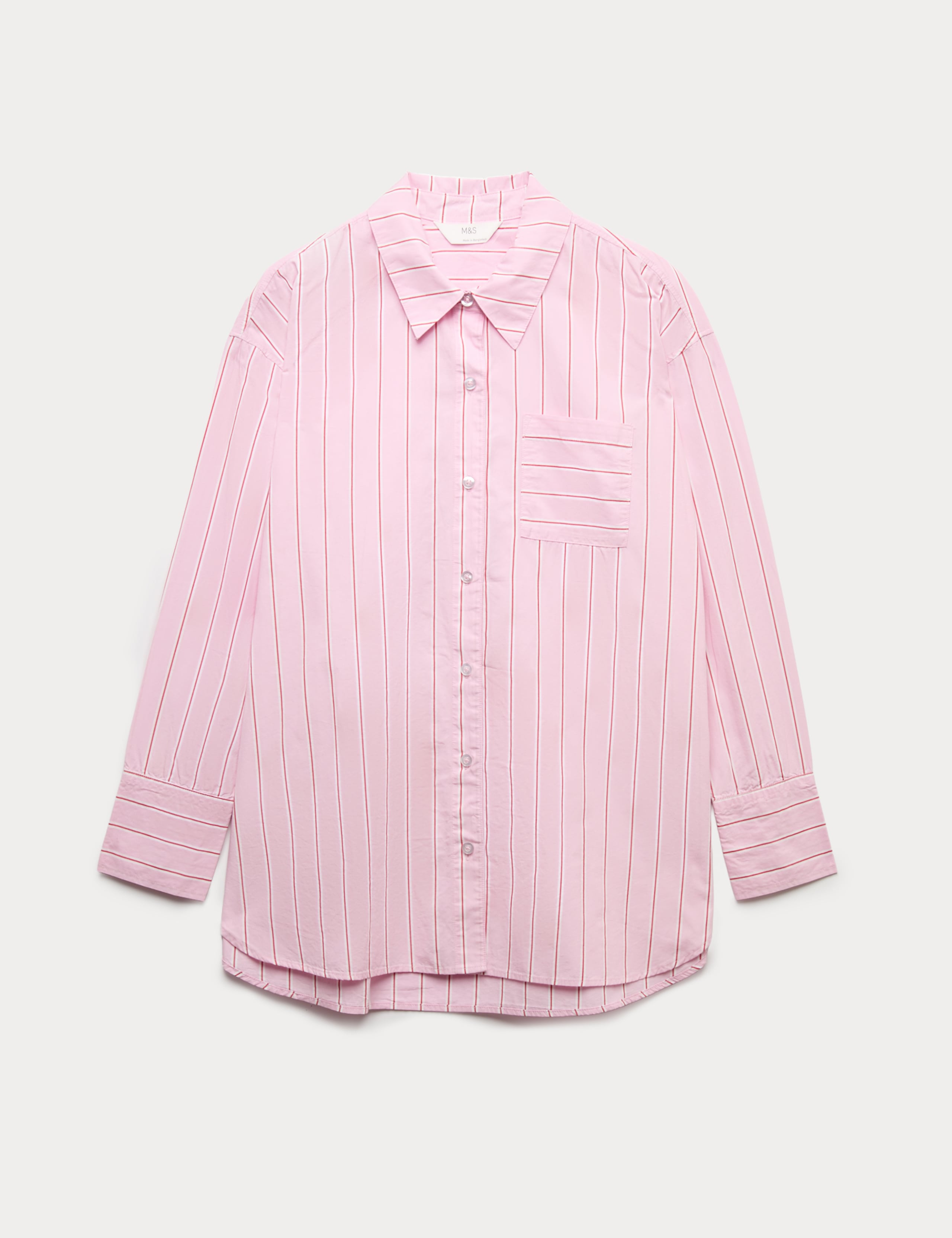 Pure Cotton Poplin Striped Pyjama Top
