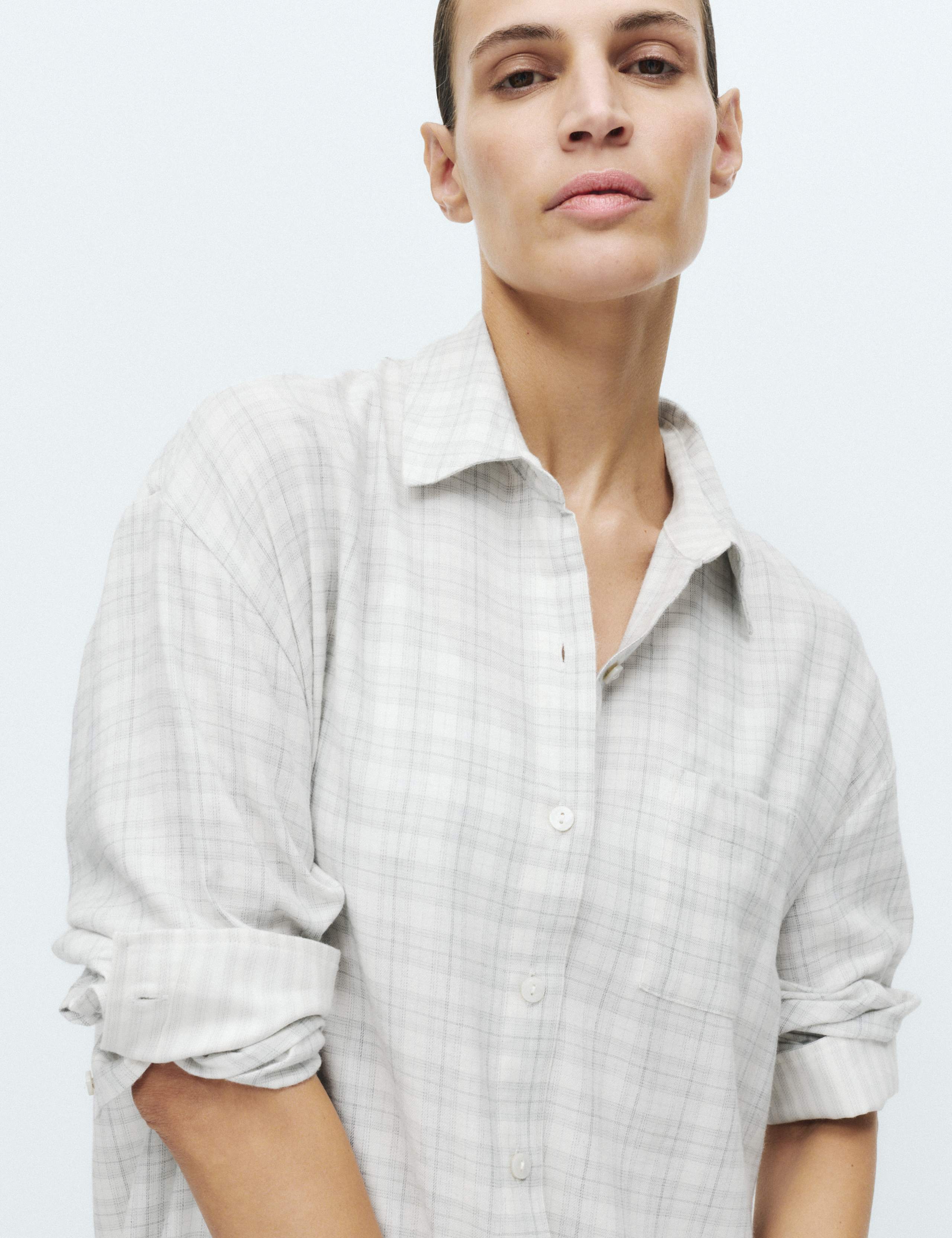 Brushed Cotton Blend Checked Nightshirt
