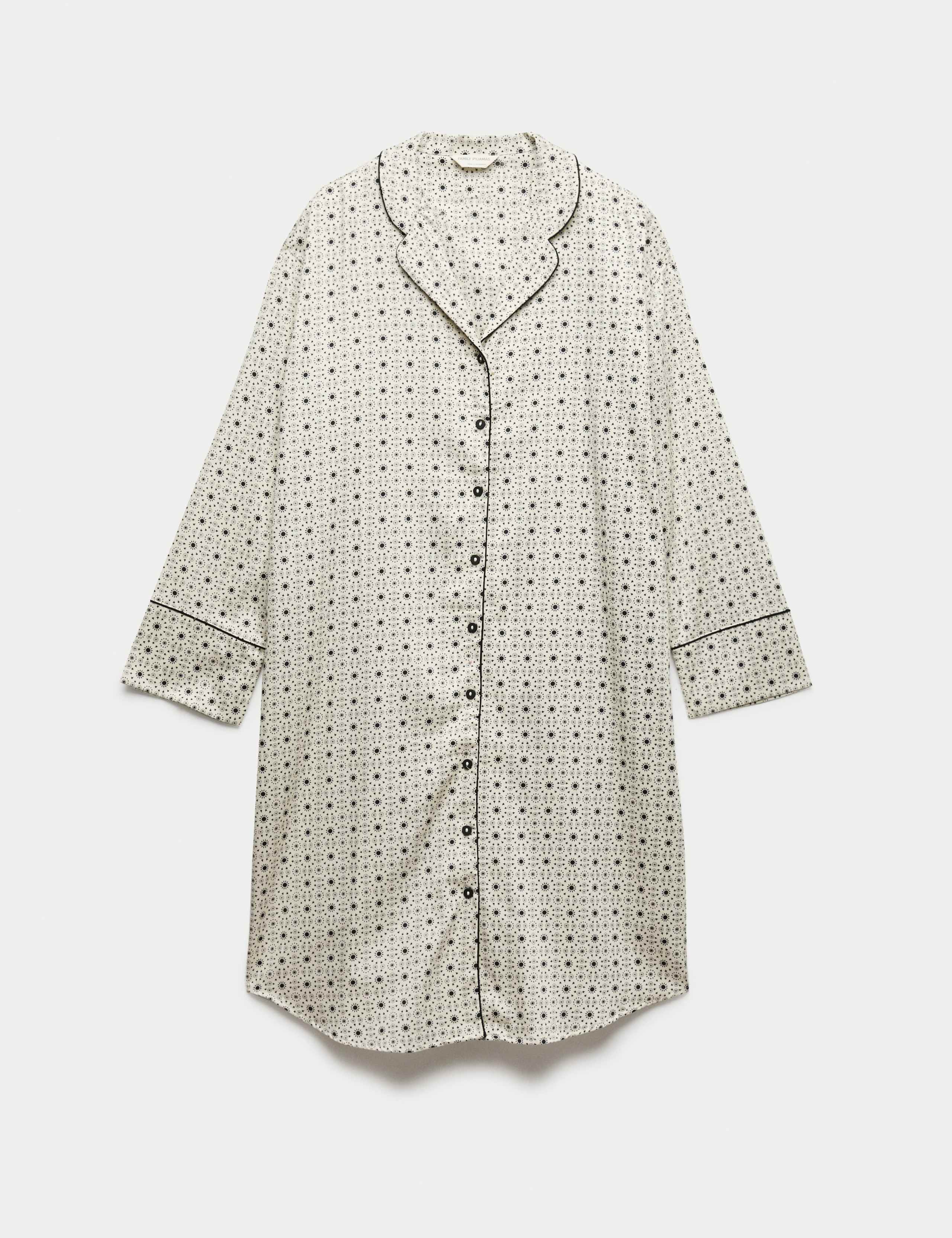 Pure Cotton Sateen Eid Printed Nightshirt