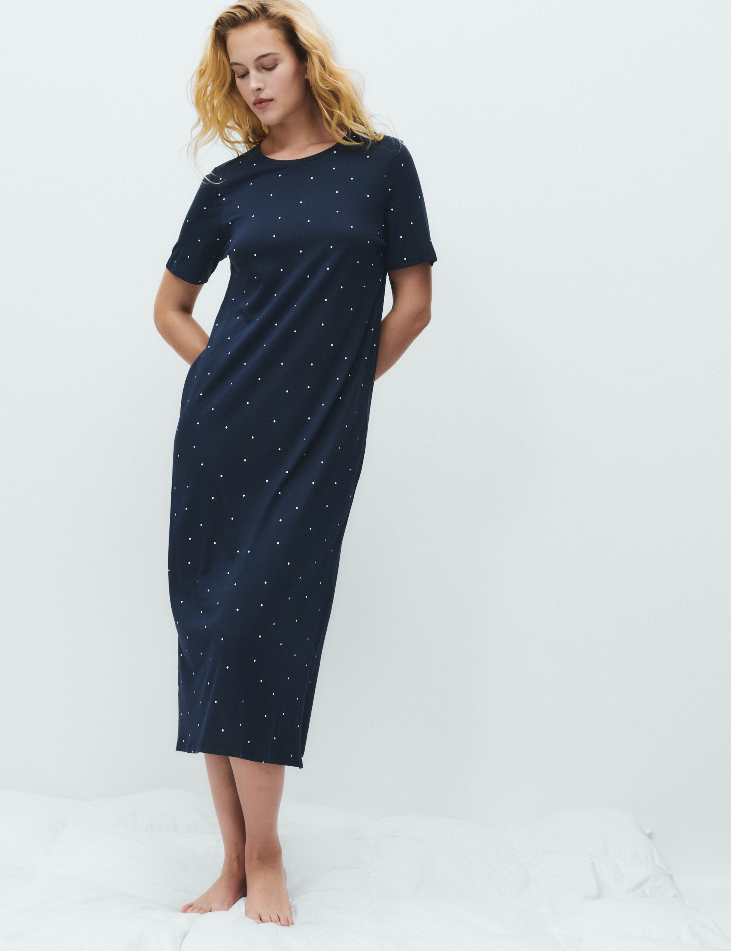Cotton Modal Printed Long Nightdress