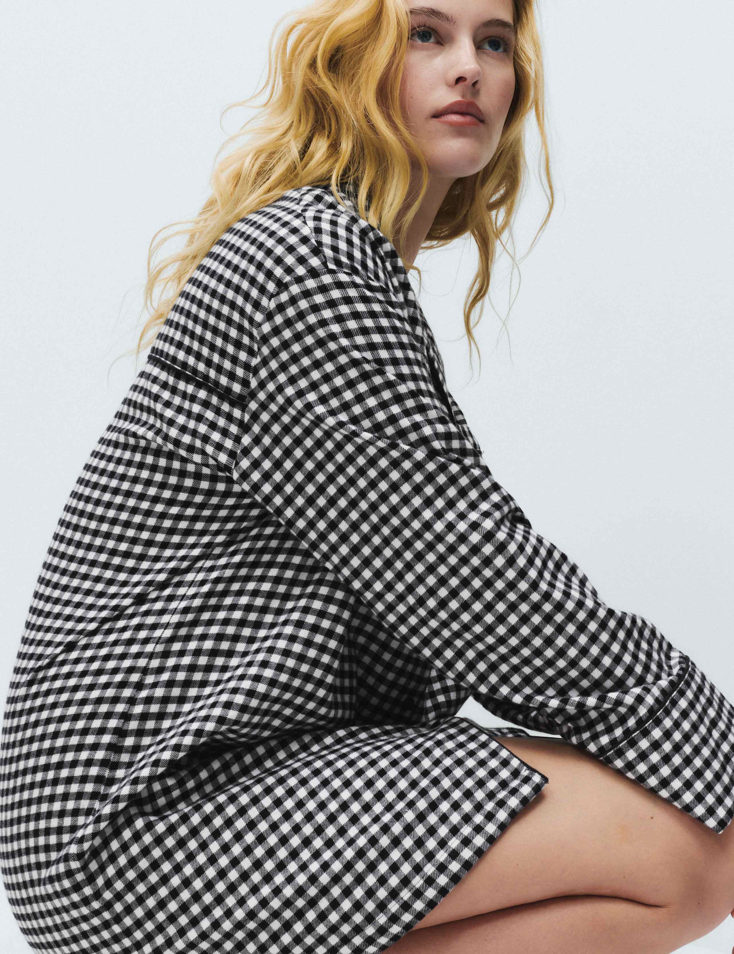 Pure Cotton Gingham Short Nightshirt