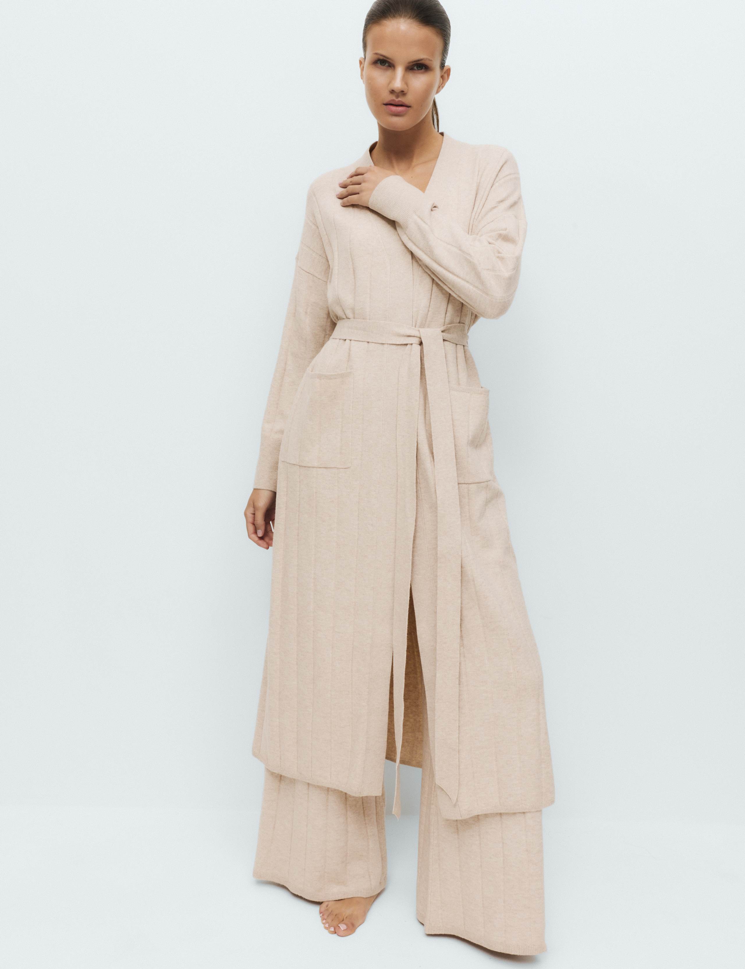 Knitted Robe with Cotton
