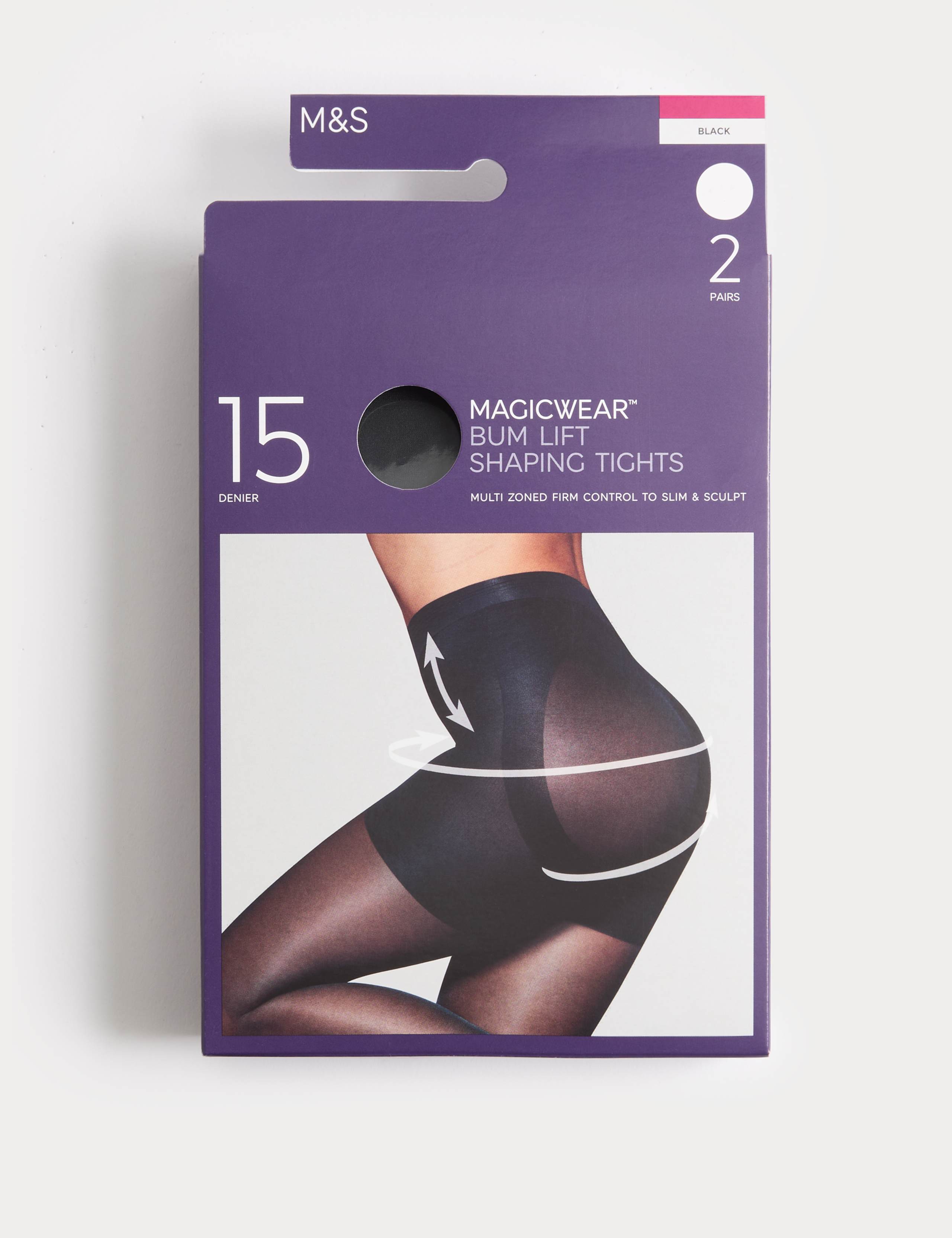 2 Pack 15 Denier Magicwear™ Bum Lift Tights