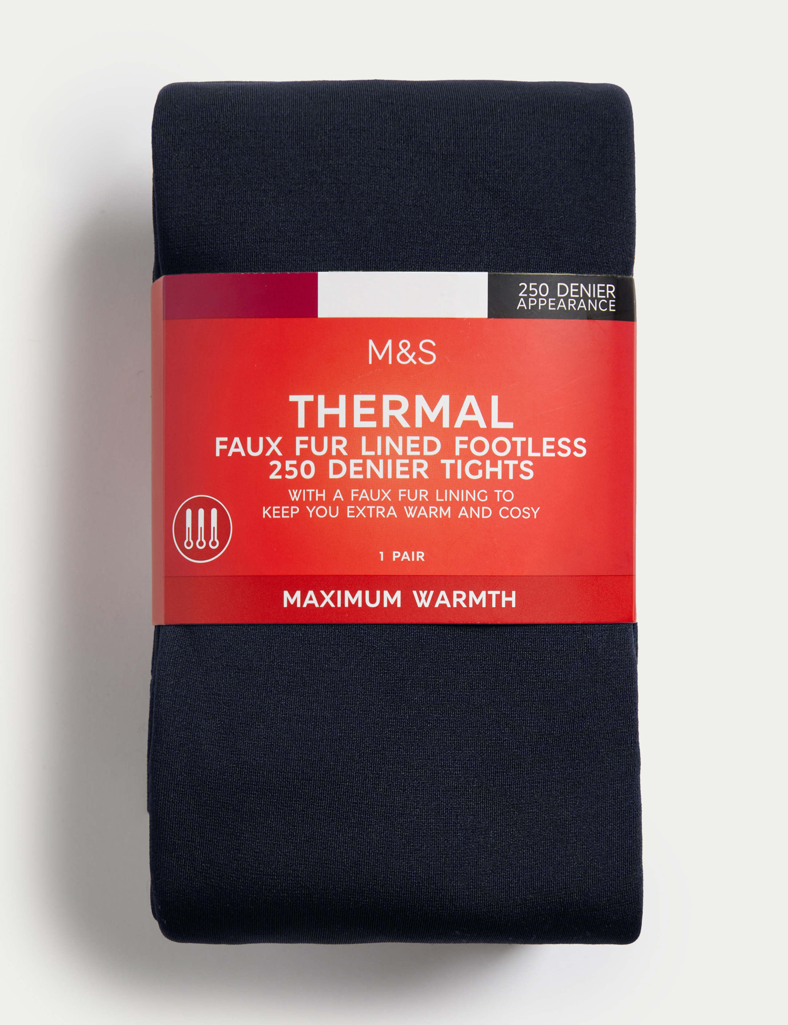 250 Denier Velour Lined Footless Tights