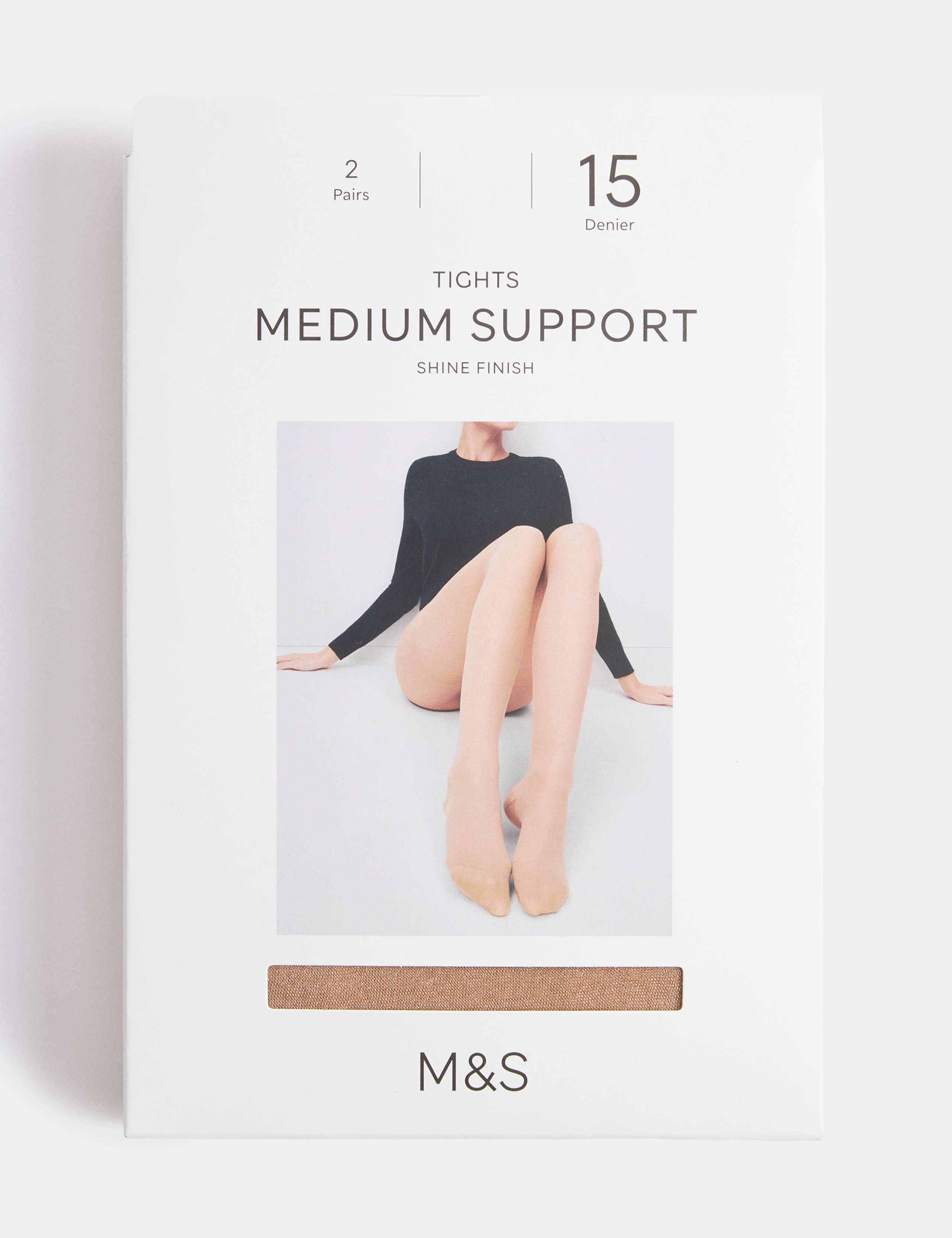 15 Denier Medium Support 2 Pack Tights