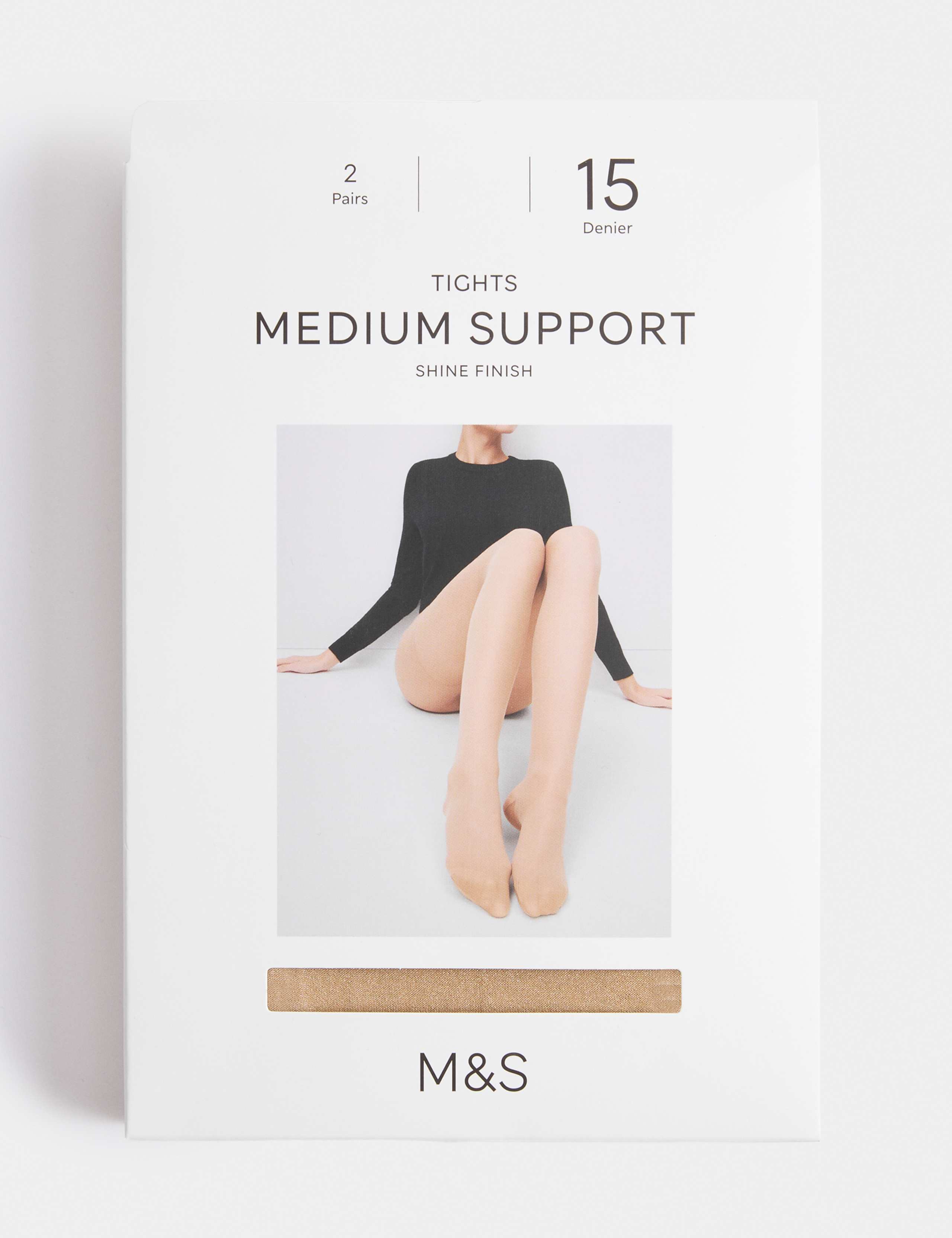 15 Denier Medium Support 2 Pack Tights