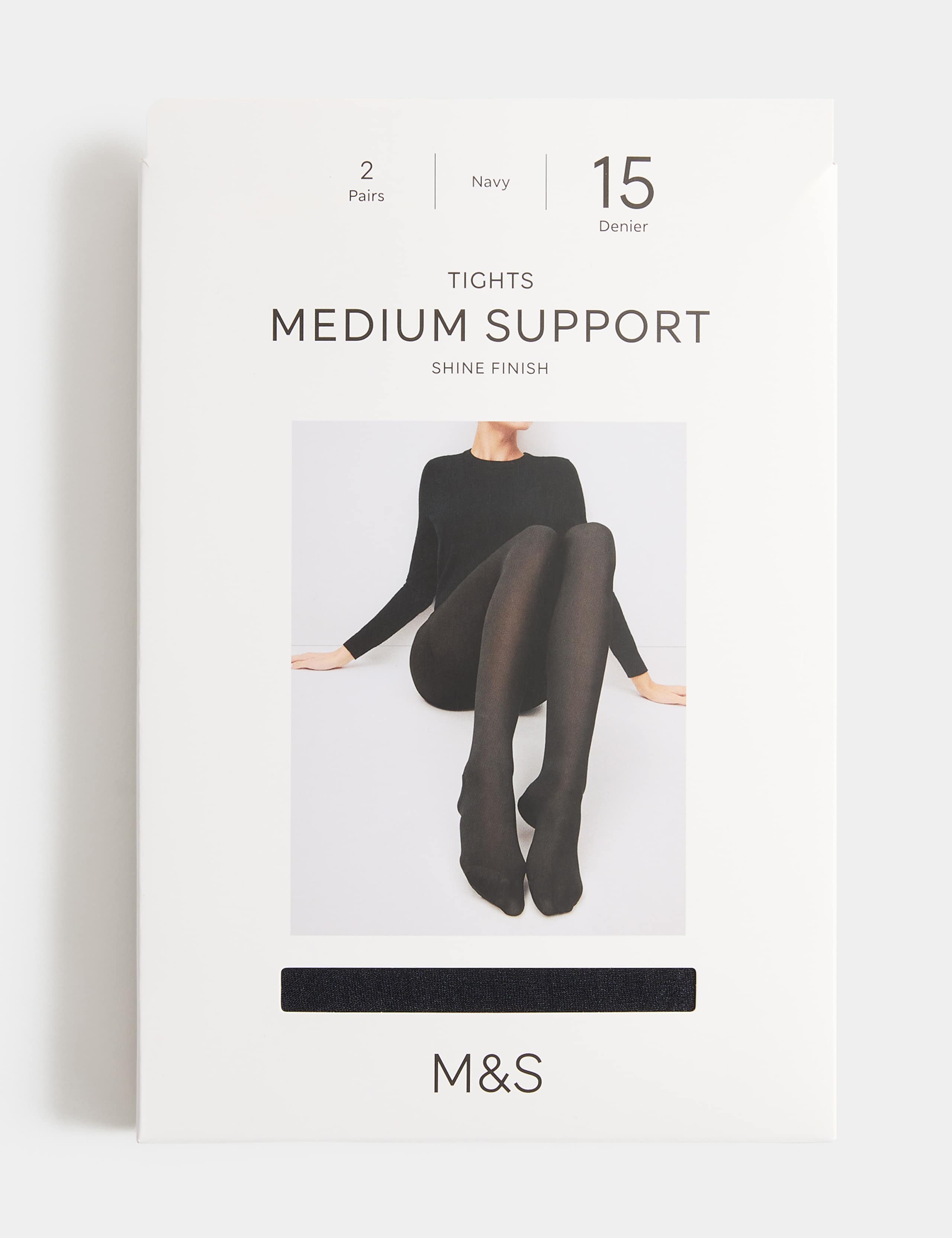 15 Denier Medium Support 2 Pack Tights