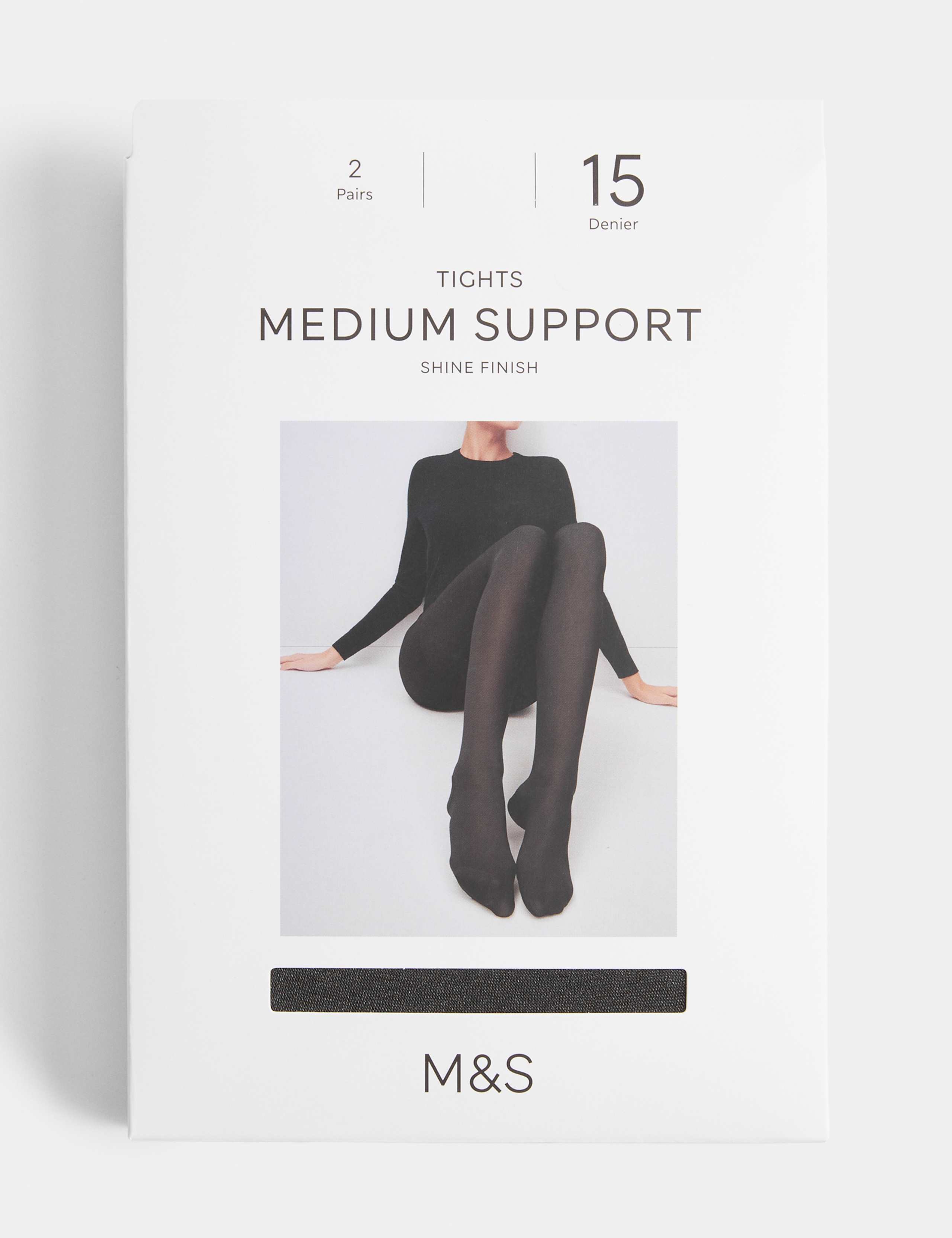 15 Denier Medium Support 2 Pack Tights