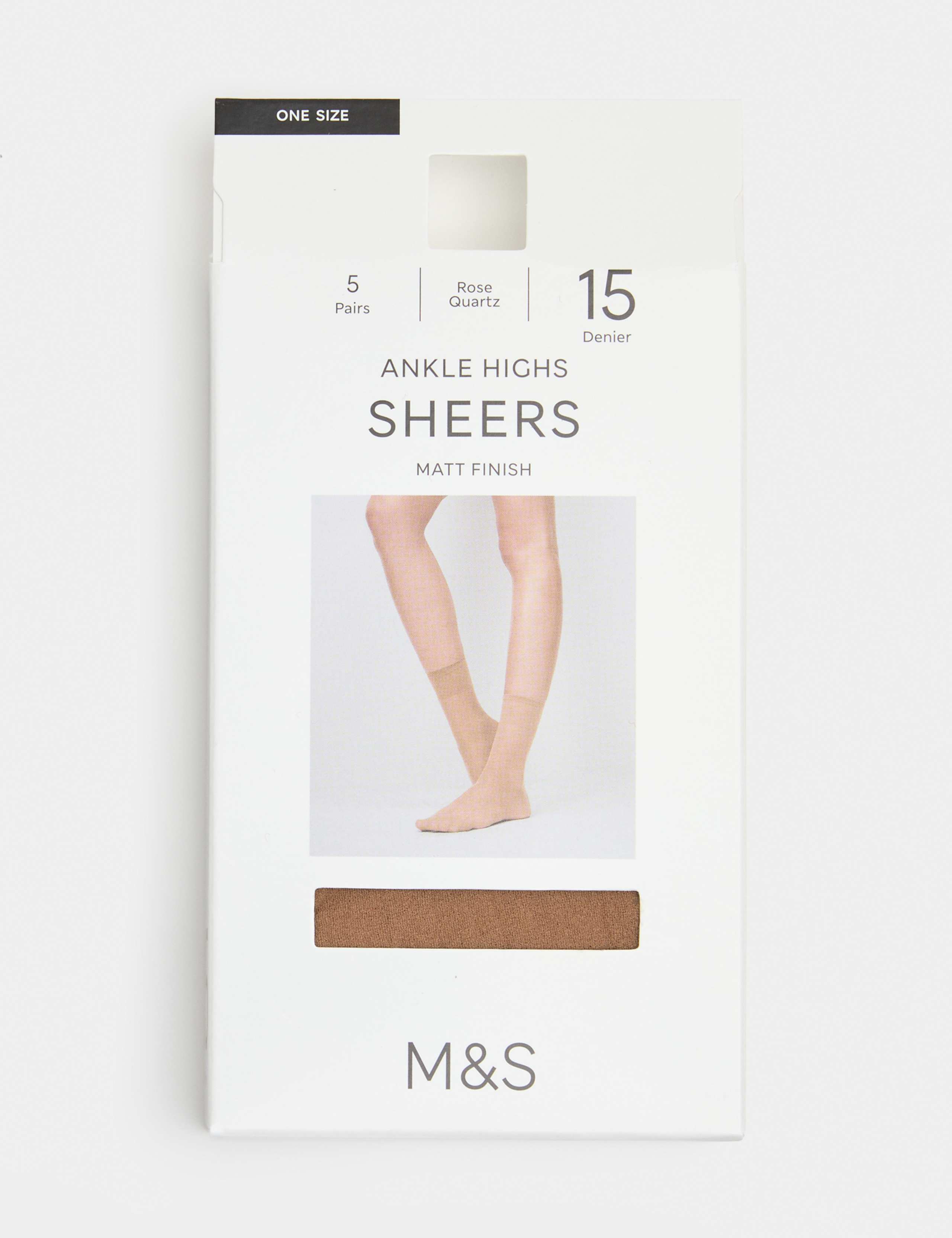 5 Pack 15 Denier Matt Ankle Highs
