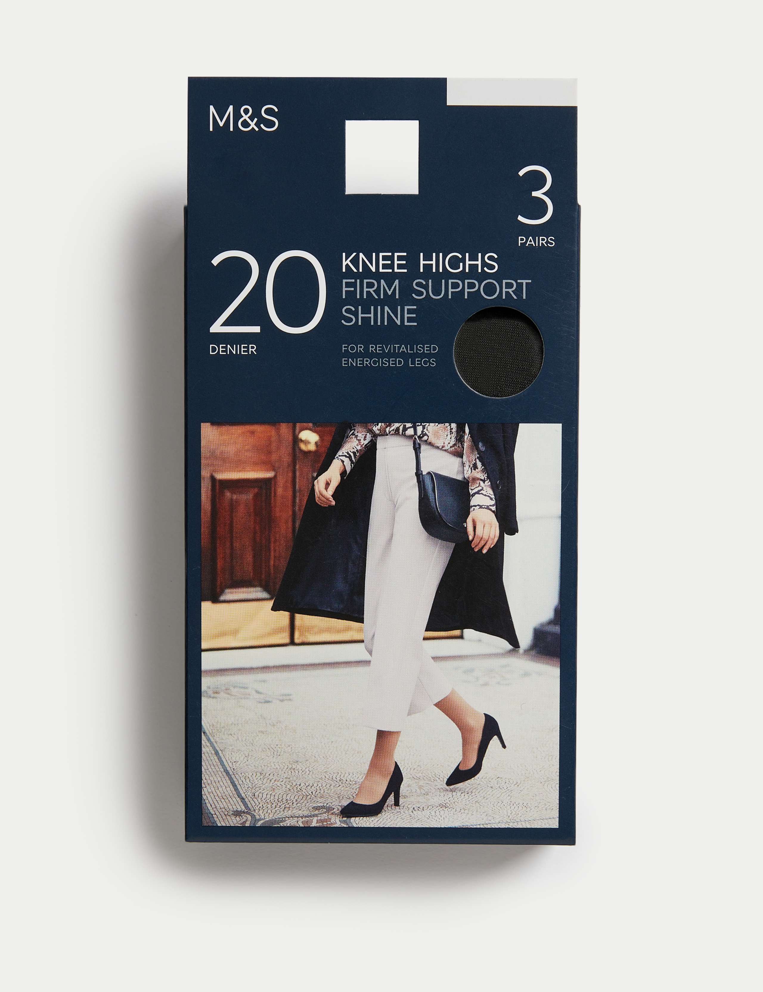 3pk 20 Denier Firm Support Knee Highs