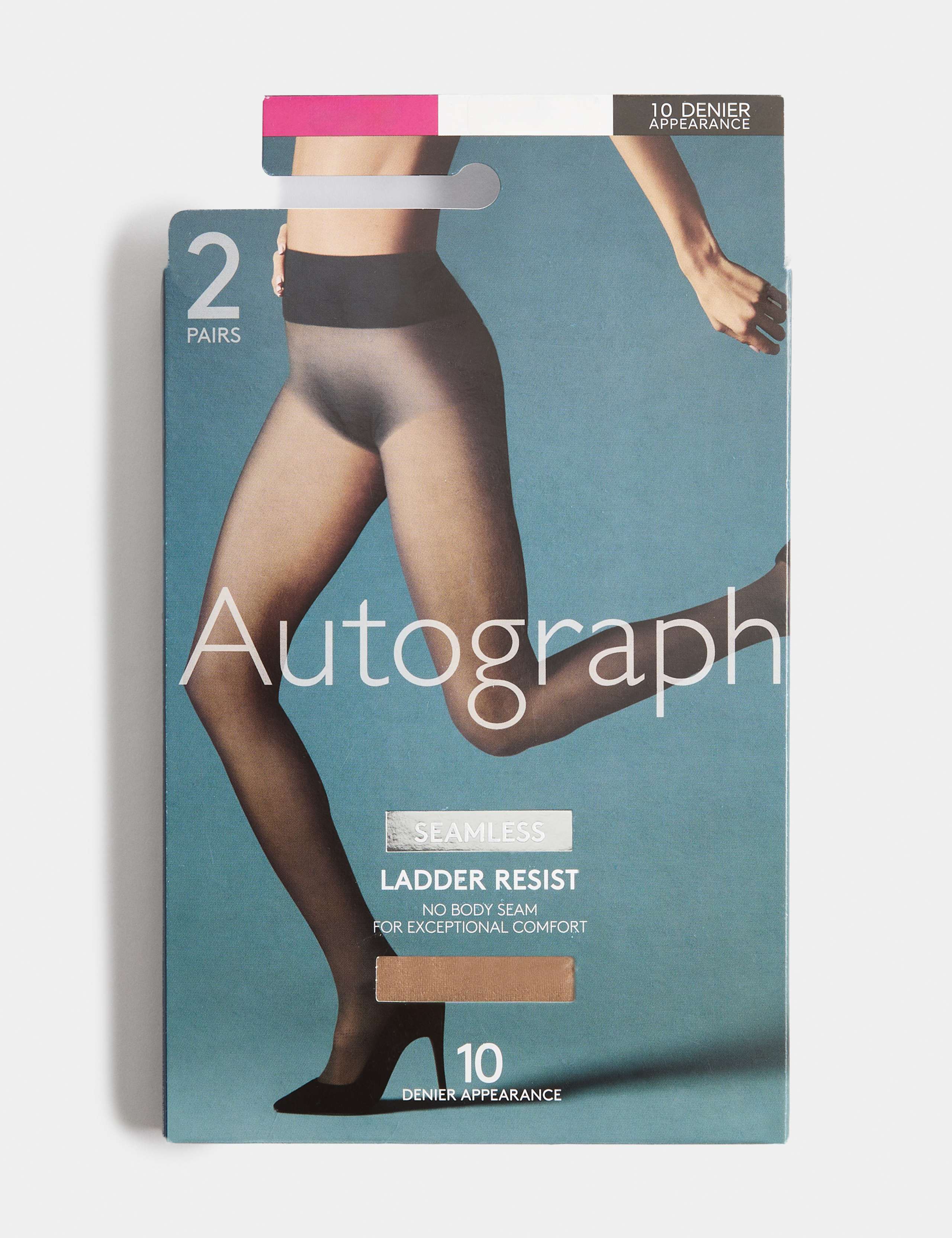 2pk 10 Denier Ladder Resist Seamless Tights