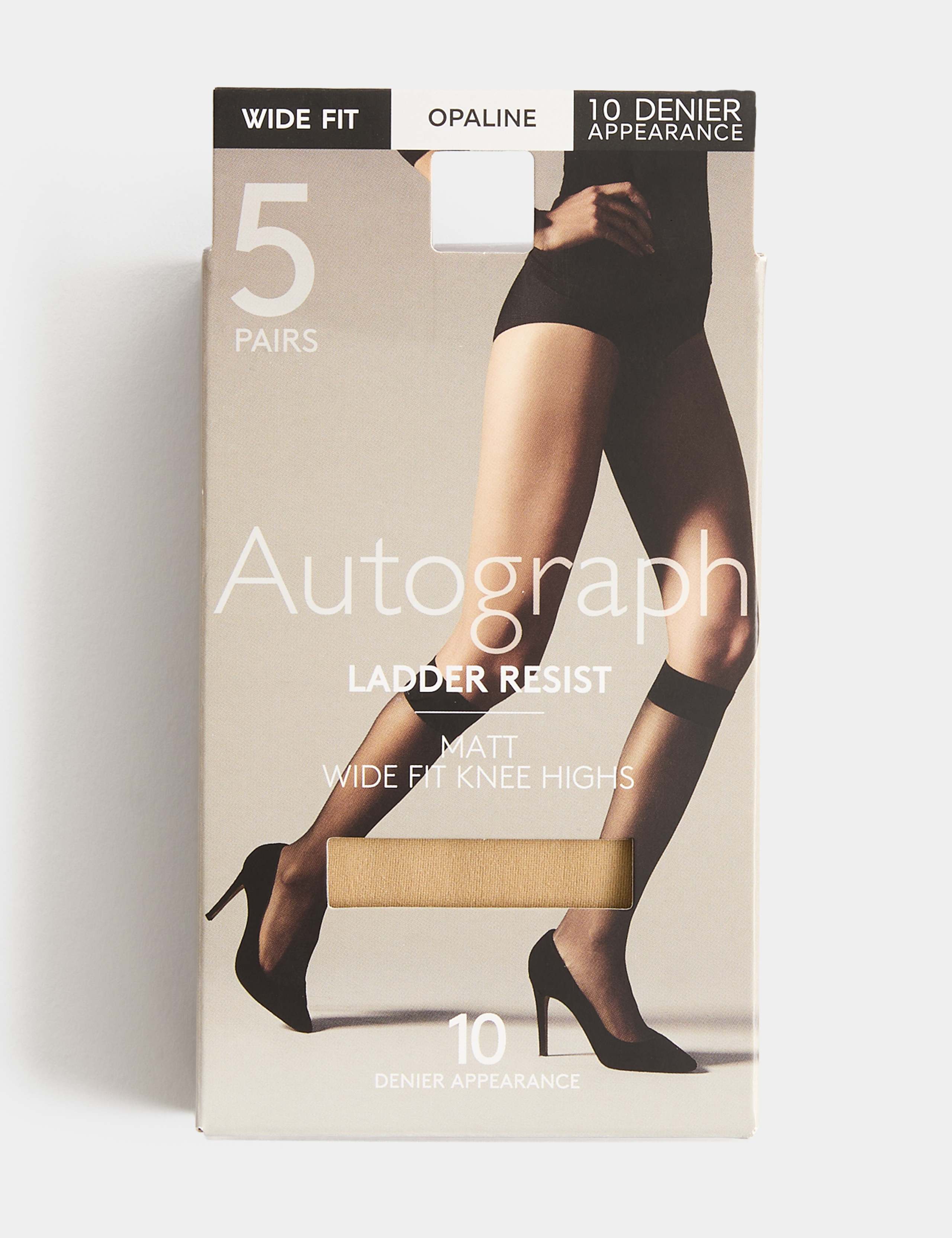 5pk 10 Denier Ladder Resist Matt Knee Highs