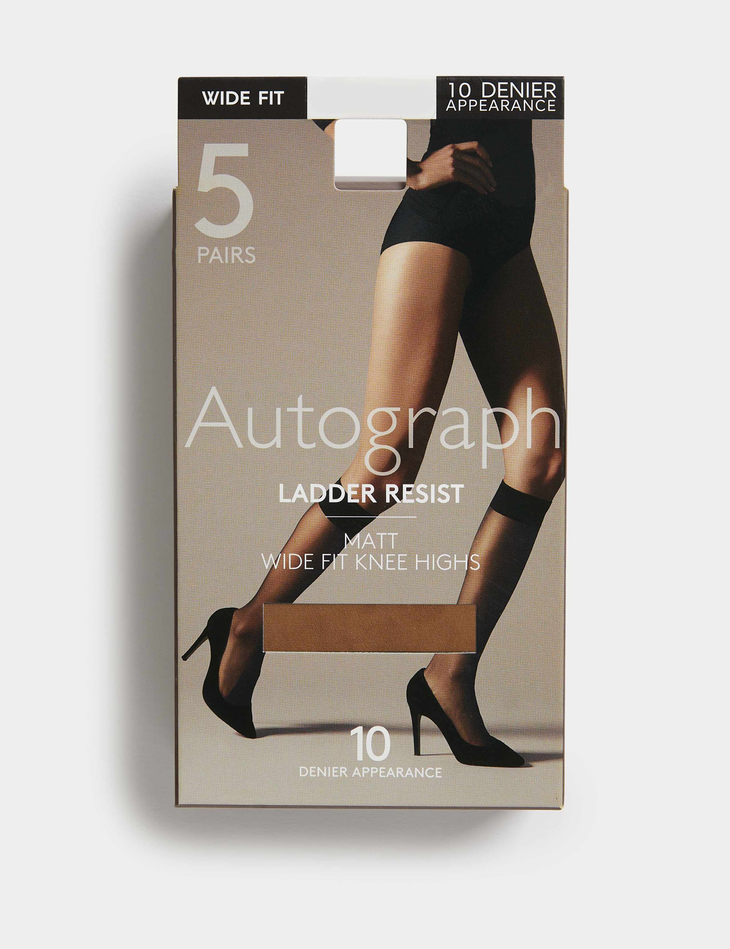 5pk 10 Denier Ladder Resist Matt Knee Highs