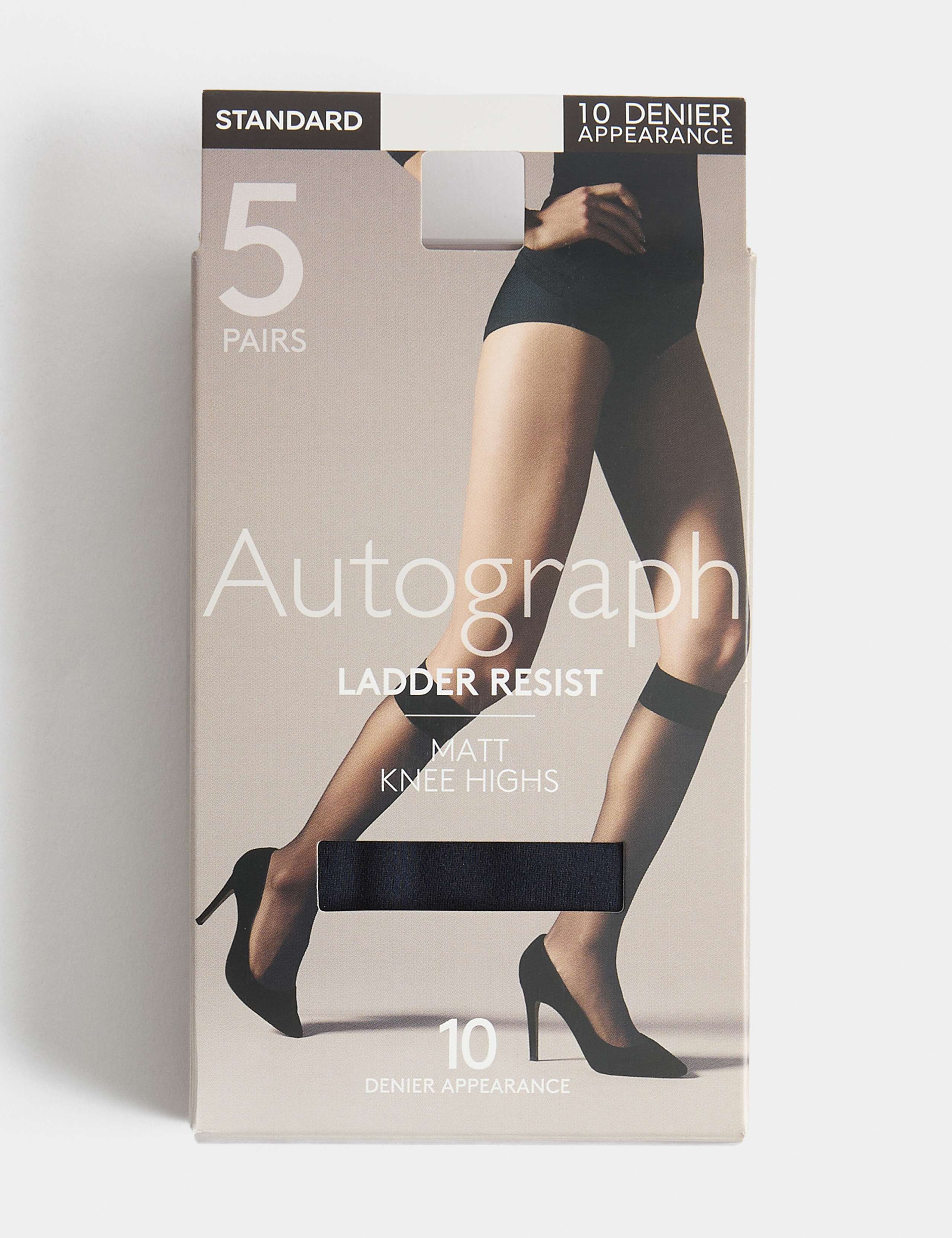 5pk 10 Denier Ladder Resist Matt Knee Highs