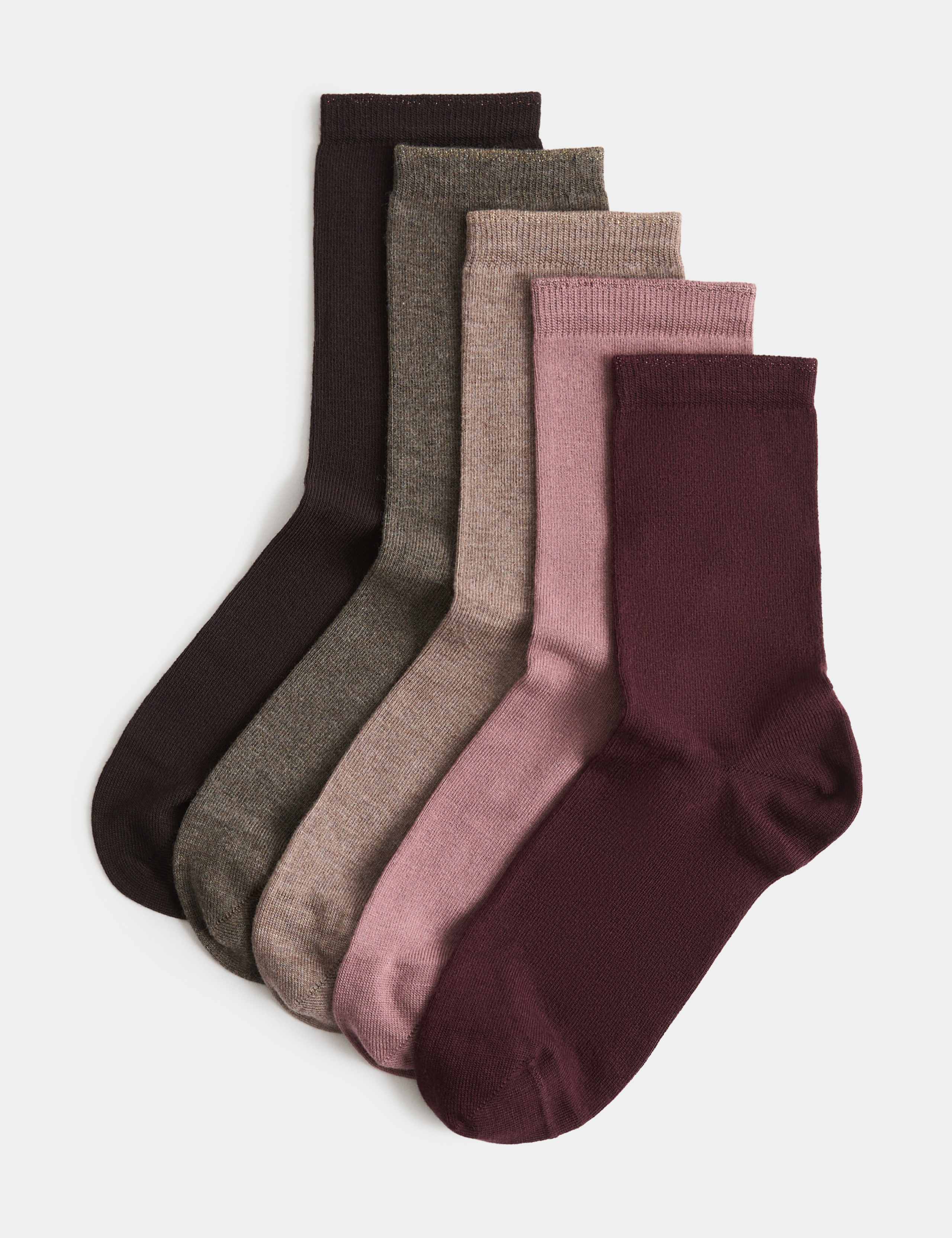 5 Pack Sumptuously Soft Rayon Sparkle Crew Socks