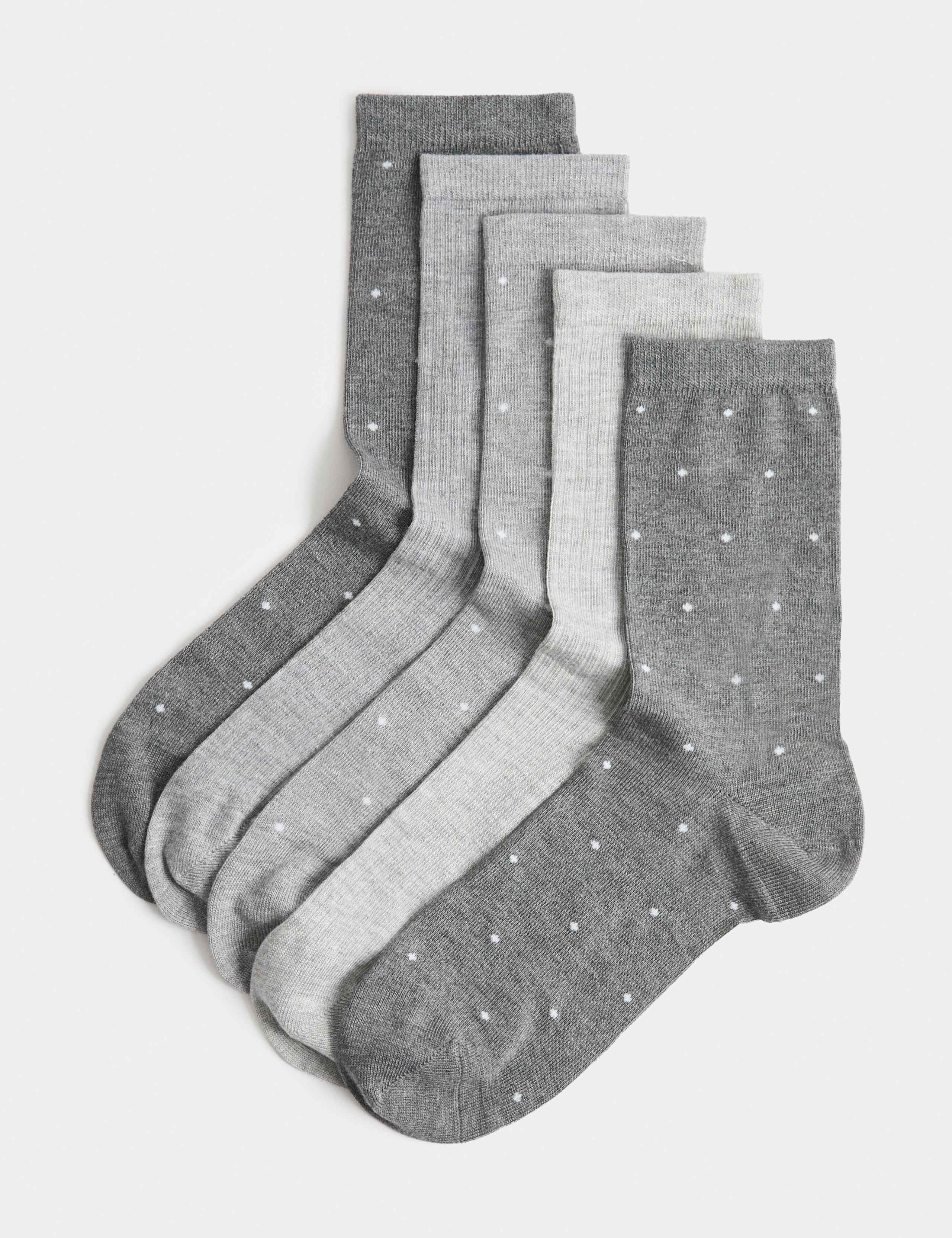 5 Pack Supersoft Spot Crew Socks