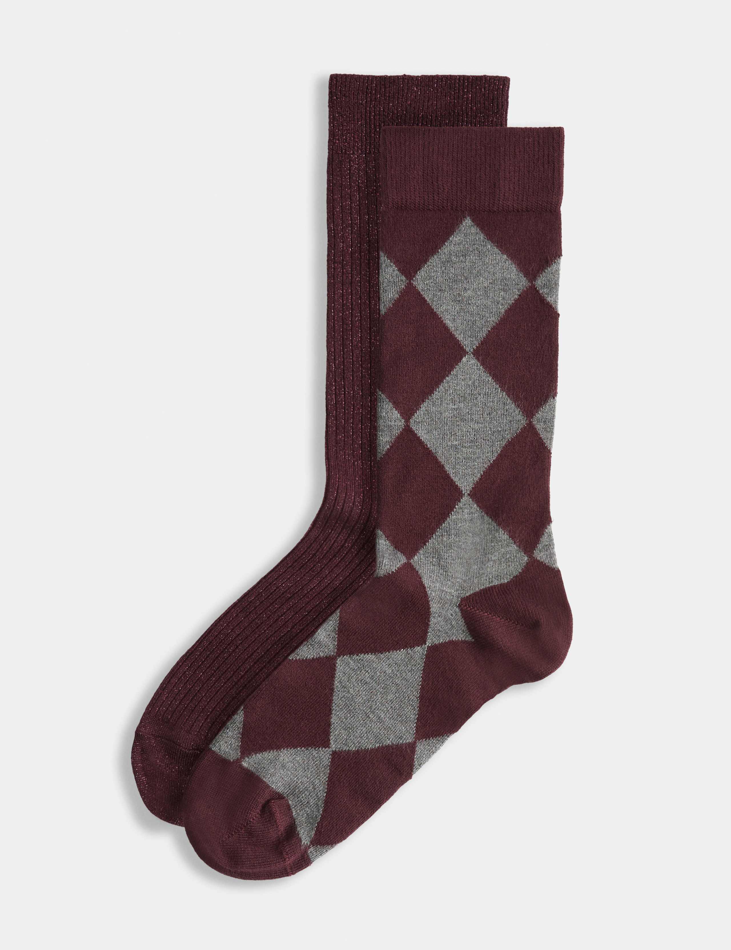 2 Pack Rayon Rich Sparkle Crew Socks