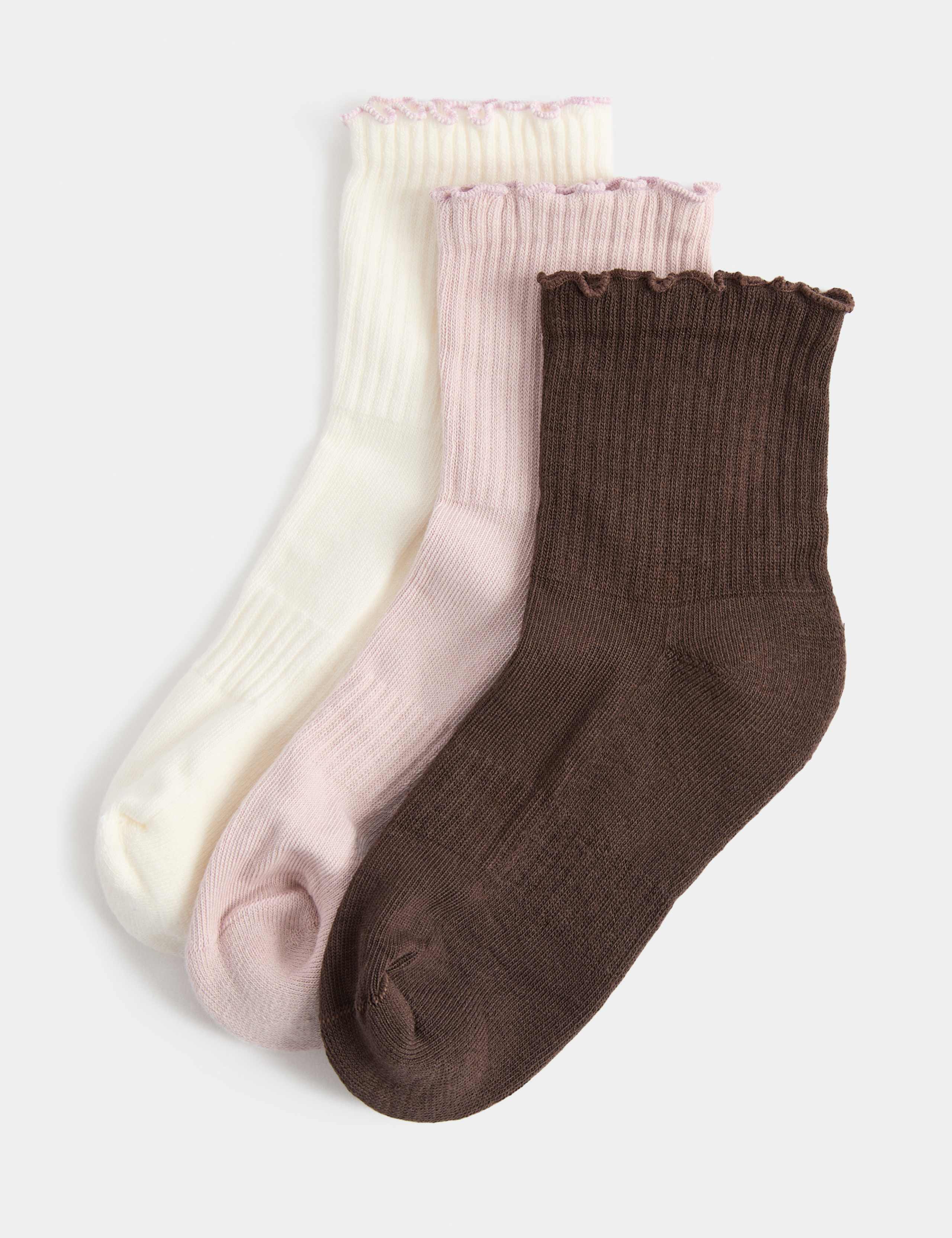 3 Pack Lettuce Edge Mid Crew Sports Socks