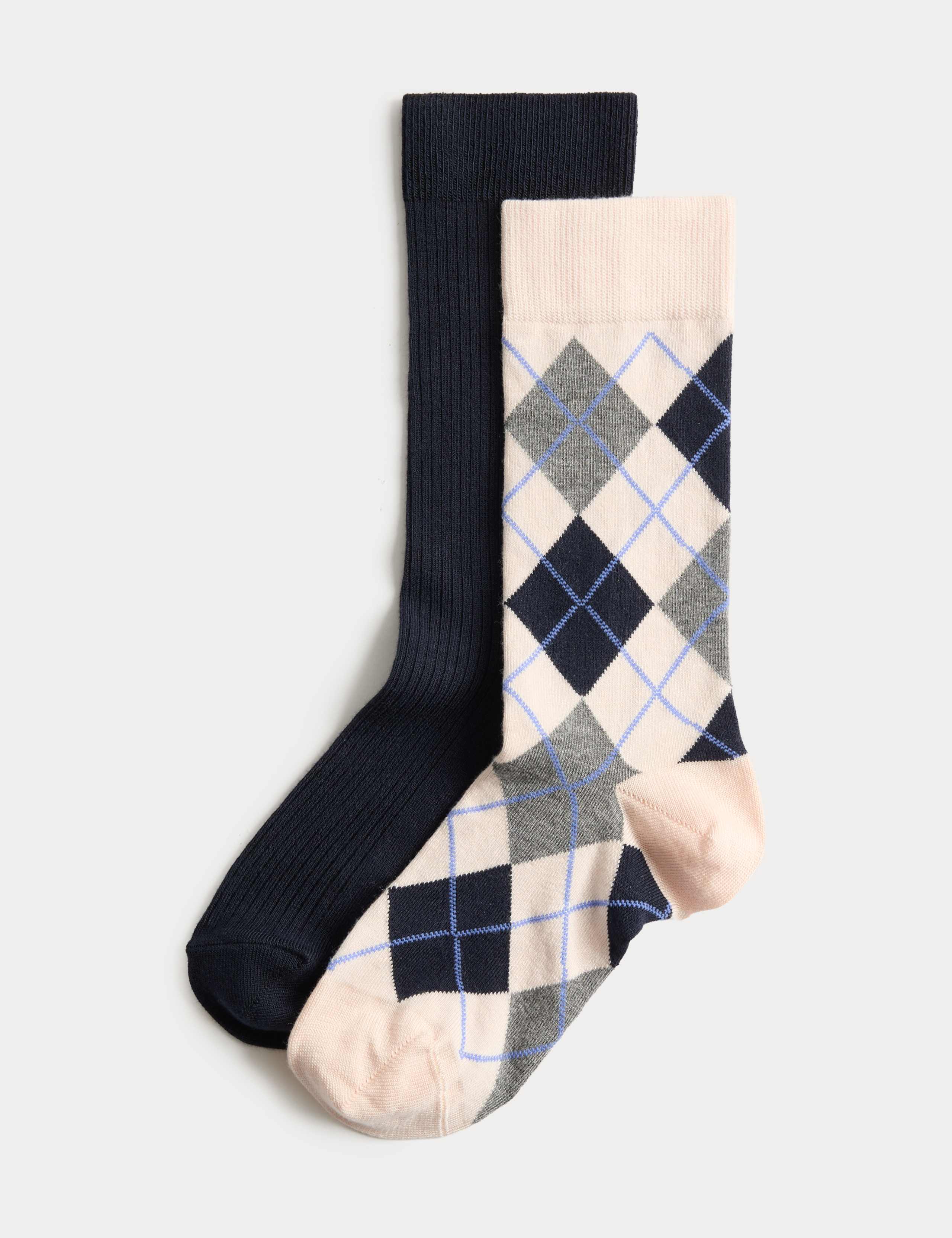 2 Pack Argyle Crew Socks