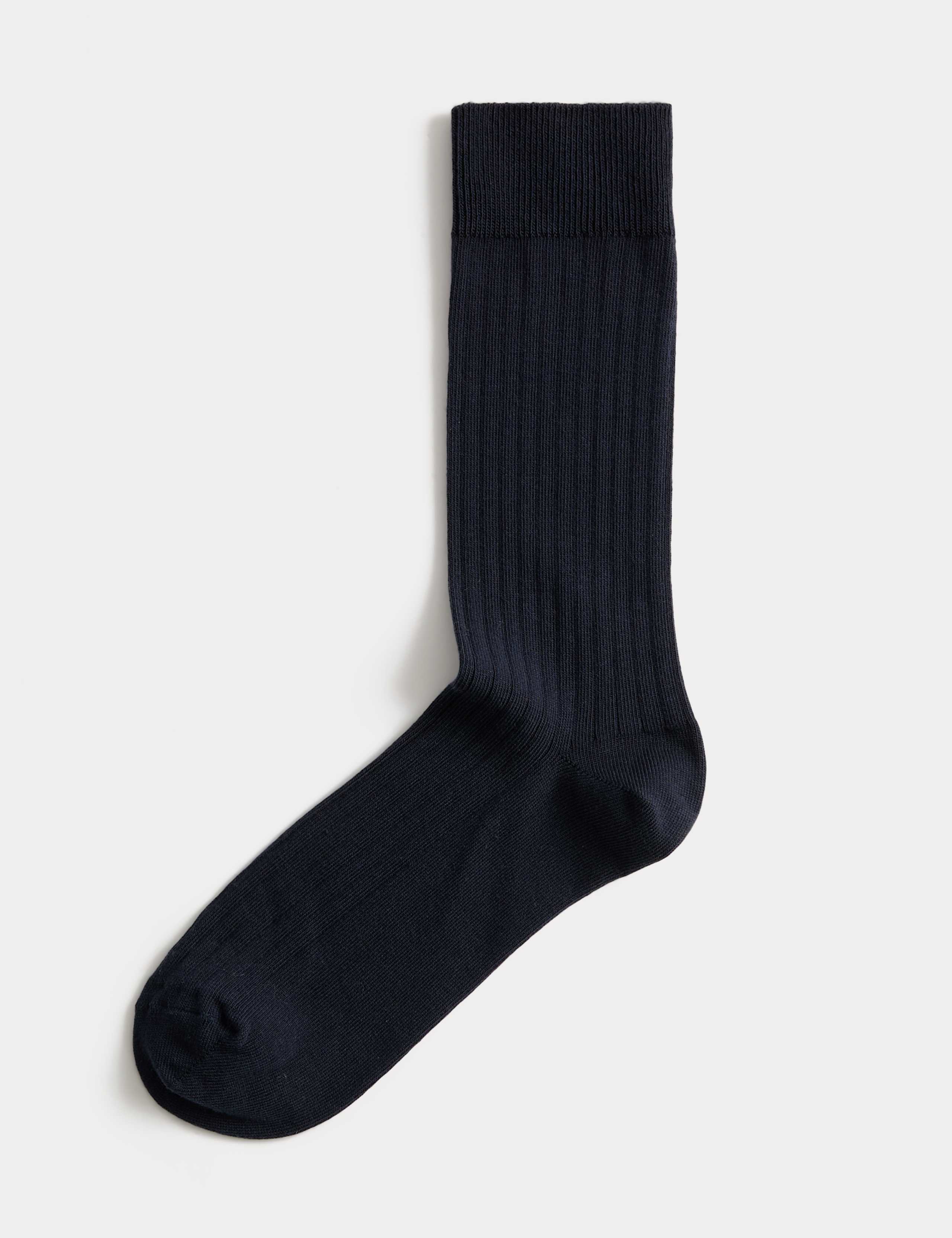 Cotton Rich Ribbed Crew Socks