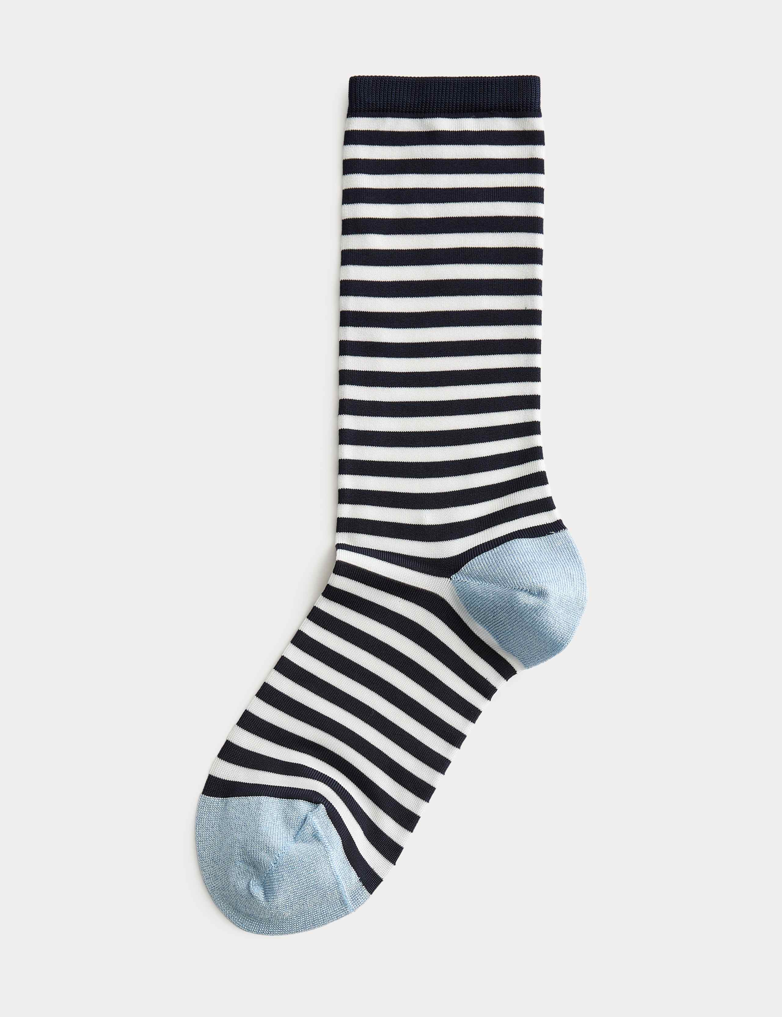 Striped Ankle High Socks