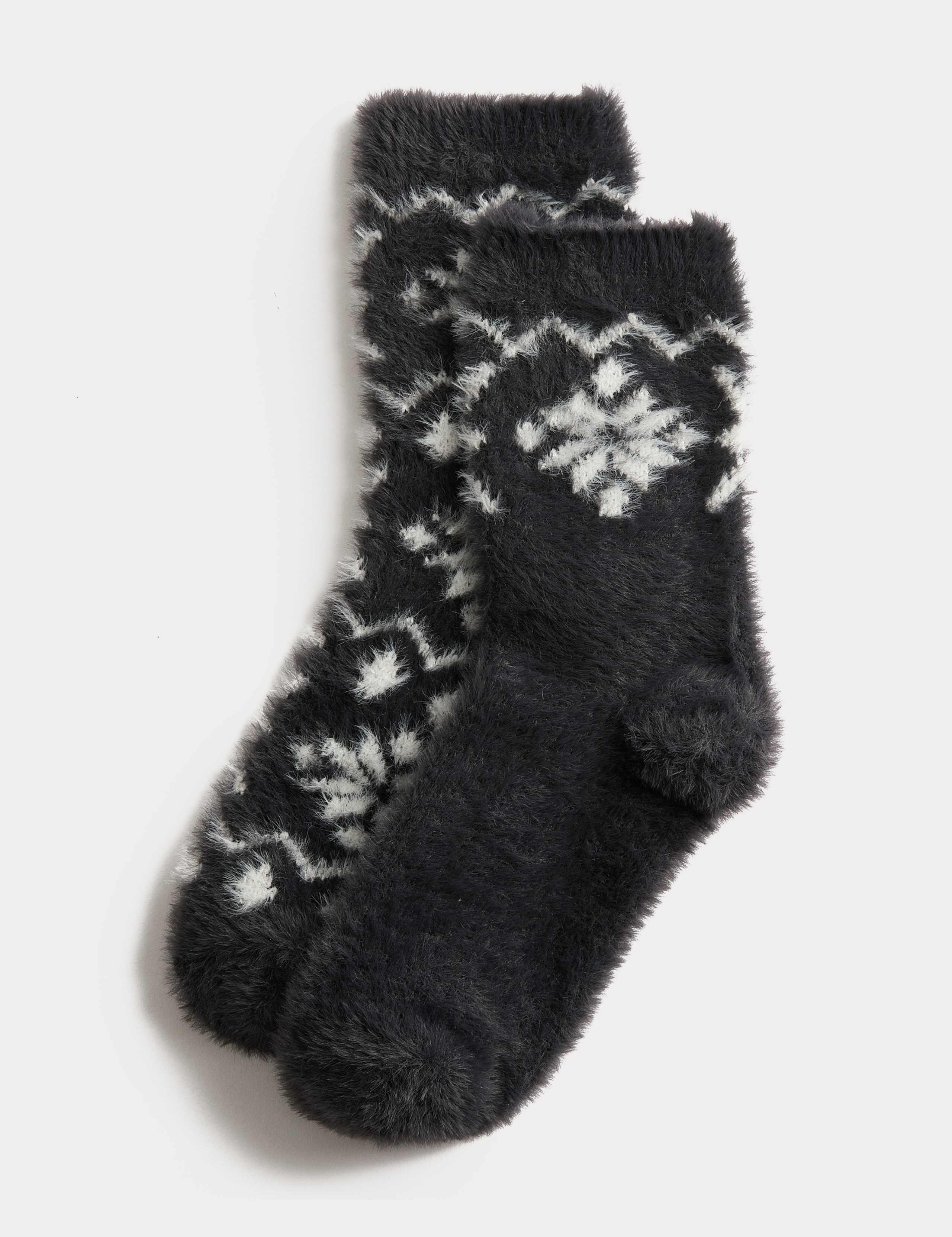 2pk Cosy Fair Isle Ankle High Socks